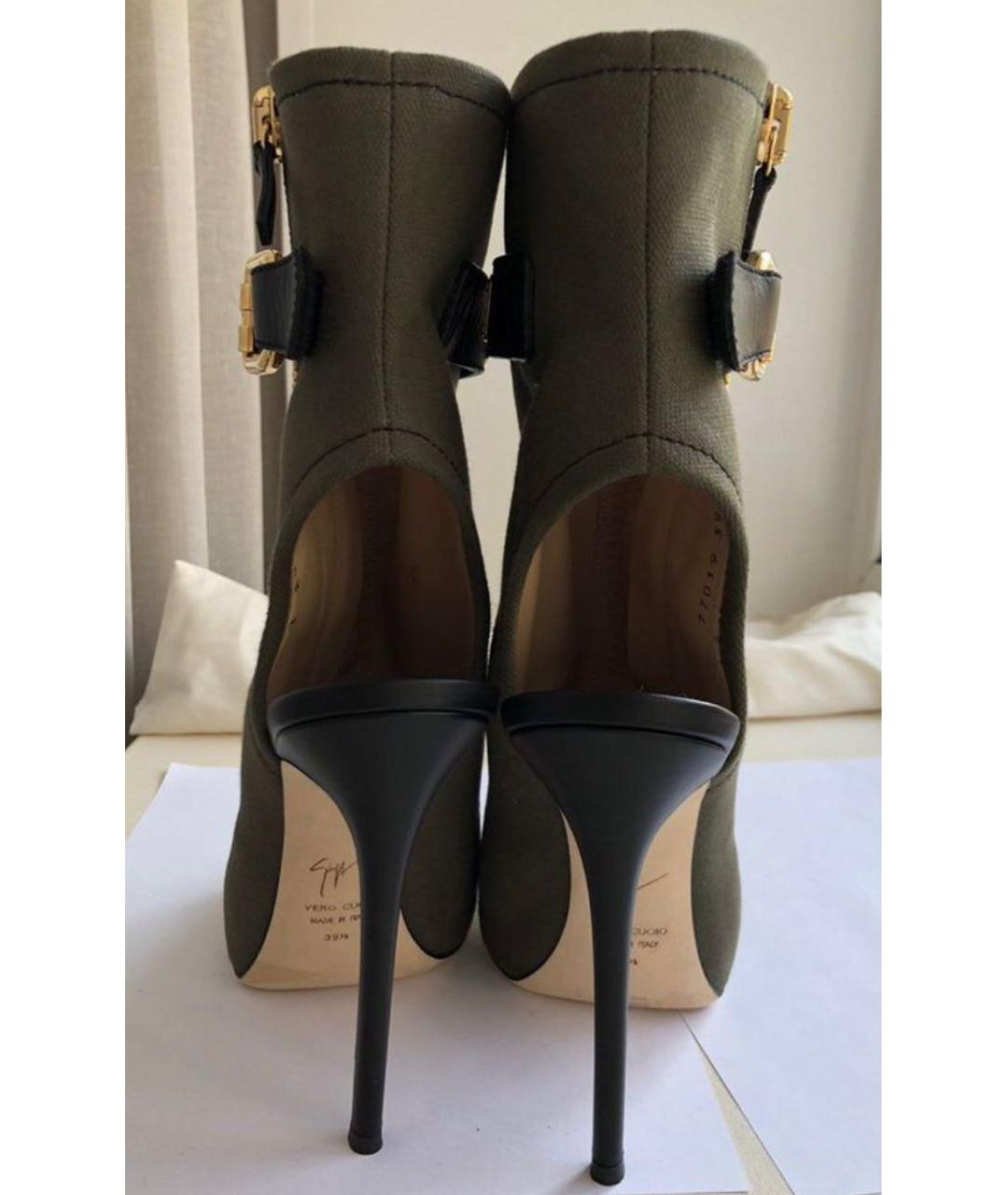 GIUSEPPE ZANOTTI DESIGN Хаки текстильные ботильоны, фото 3