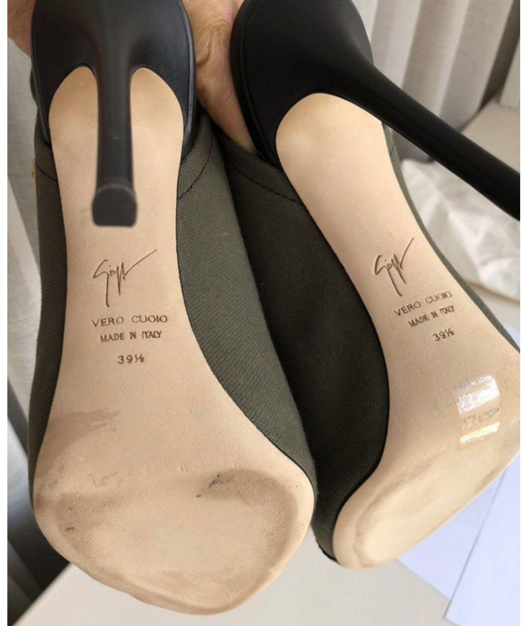 GIUSEPPE ZANOTTI DESIGN Хаки текстильные ботильоны, фото 4