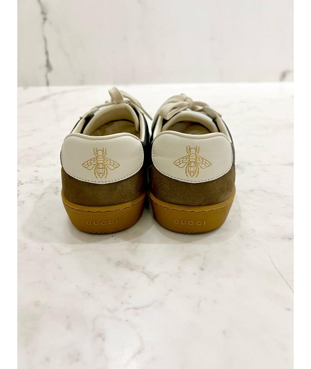 GUCCI Черные кожаные низкие кроссовки / кеды, фото 4