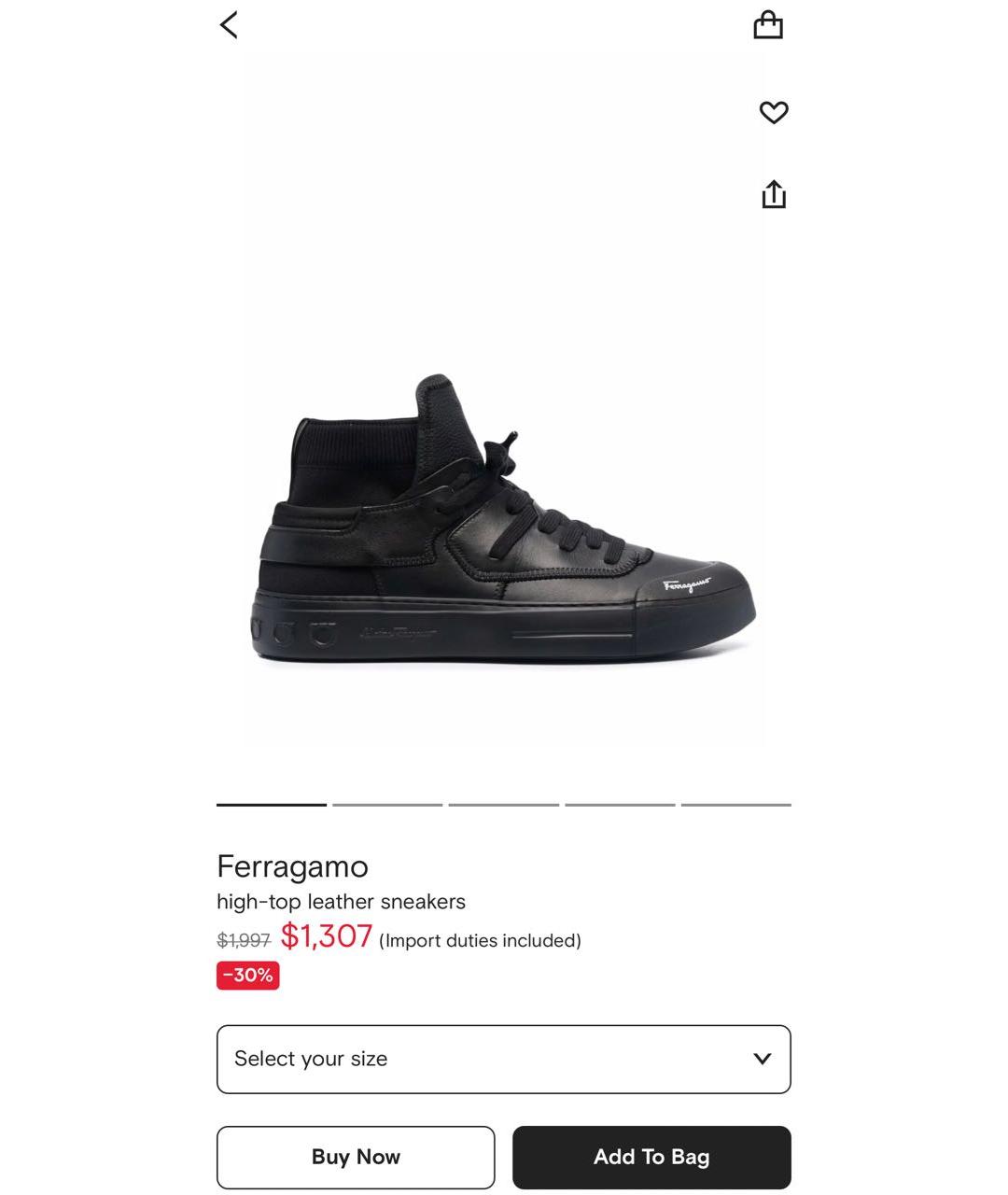 FERRAGAMO Черные высокие кроссовки / кеды, фото 2