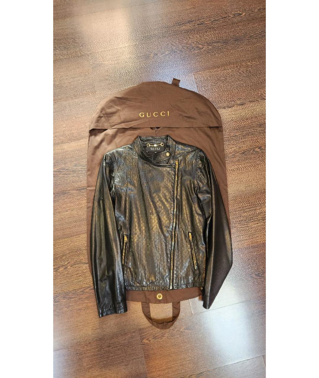 GUCCI Черная кожаная куртка, фото 8