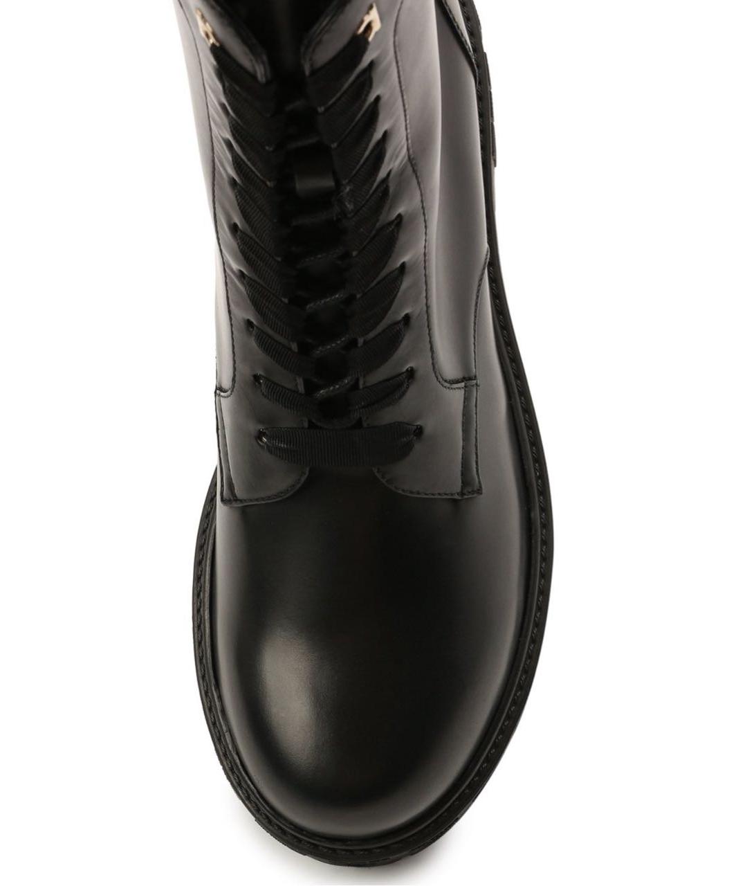FERRAGAMO Черные кожаные ботинки, фото 5