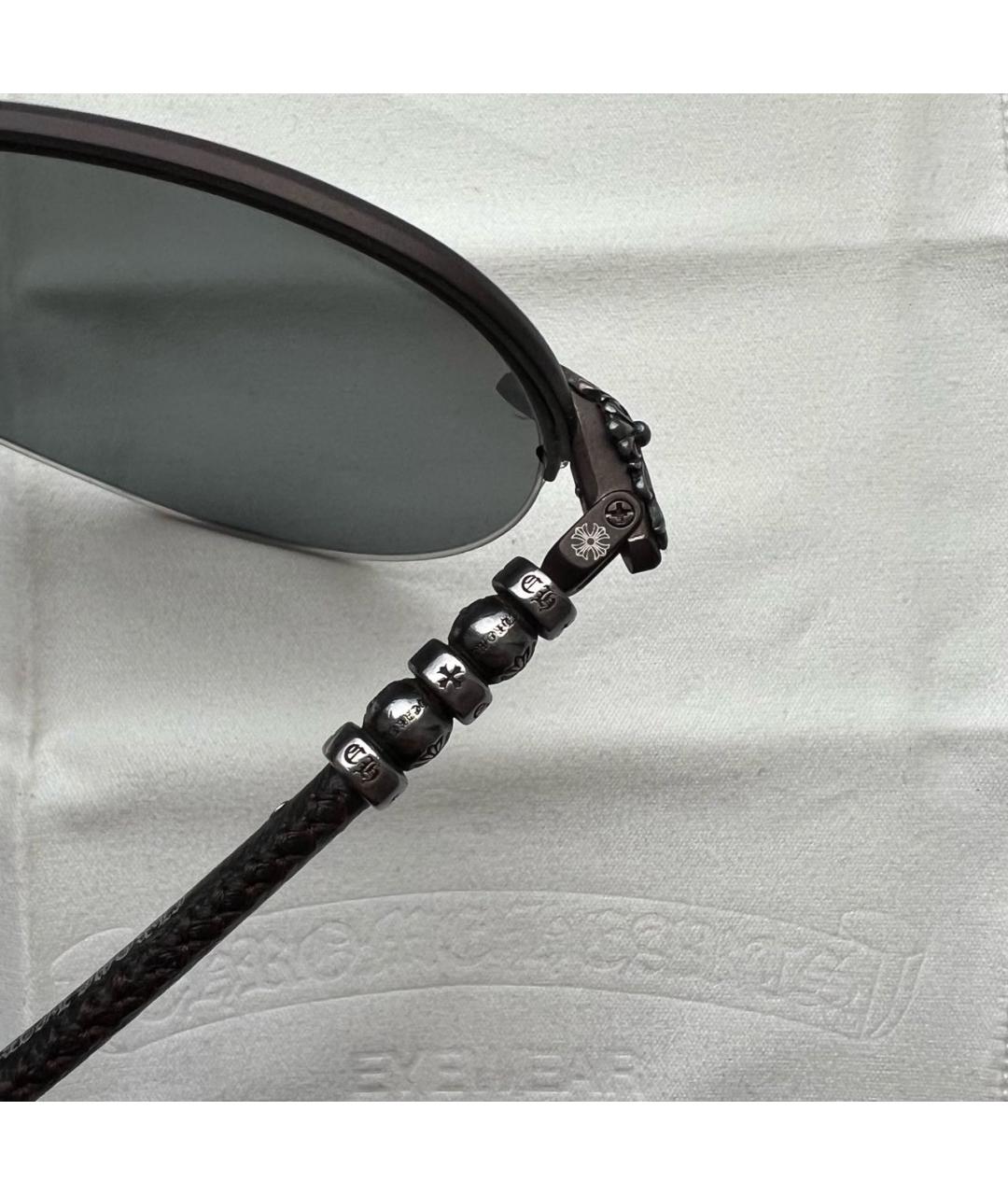 CHROME HEARTS Черные металлические солнцезащитные очки, фото 4