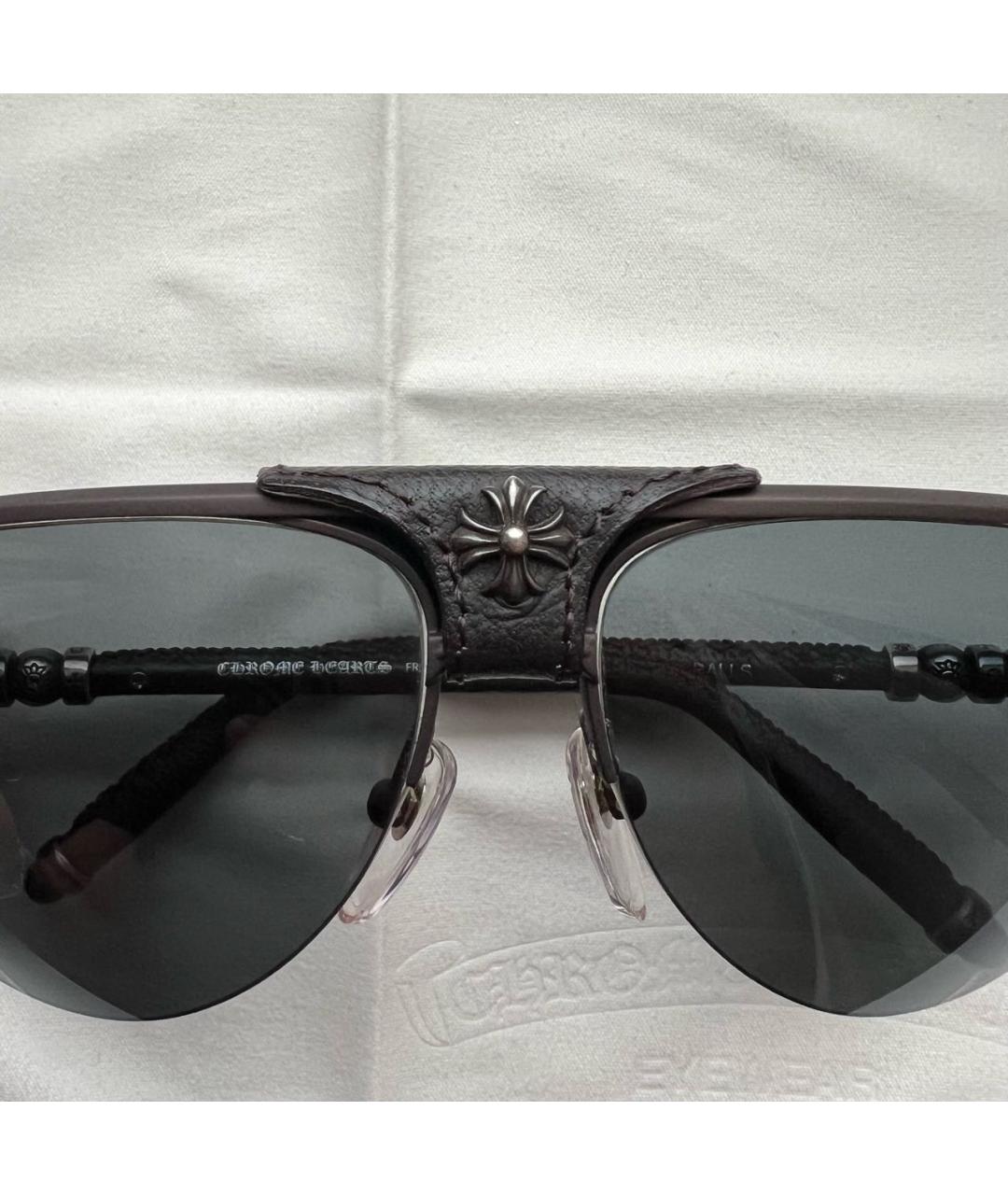CHROME HEARTS Черные металлические солнцезащитные очки, фото 6