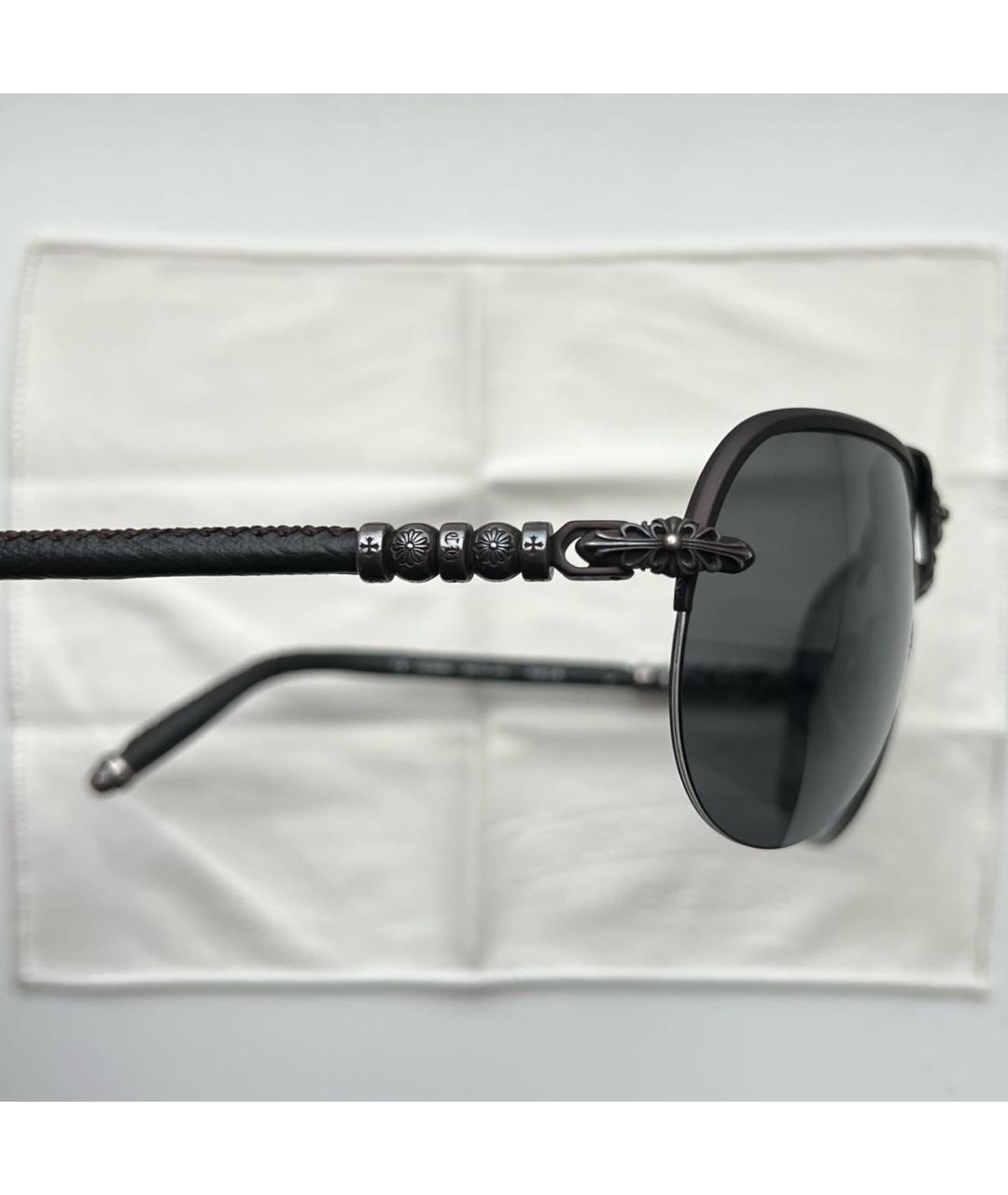 CHROME HEARTS Черные металлические солнцезащитные очки, фото 3