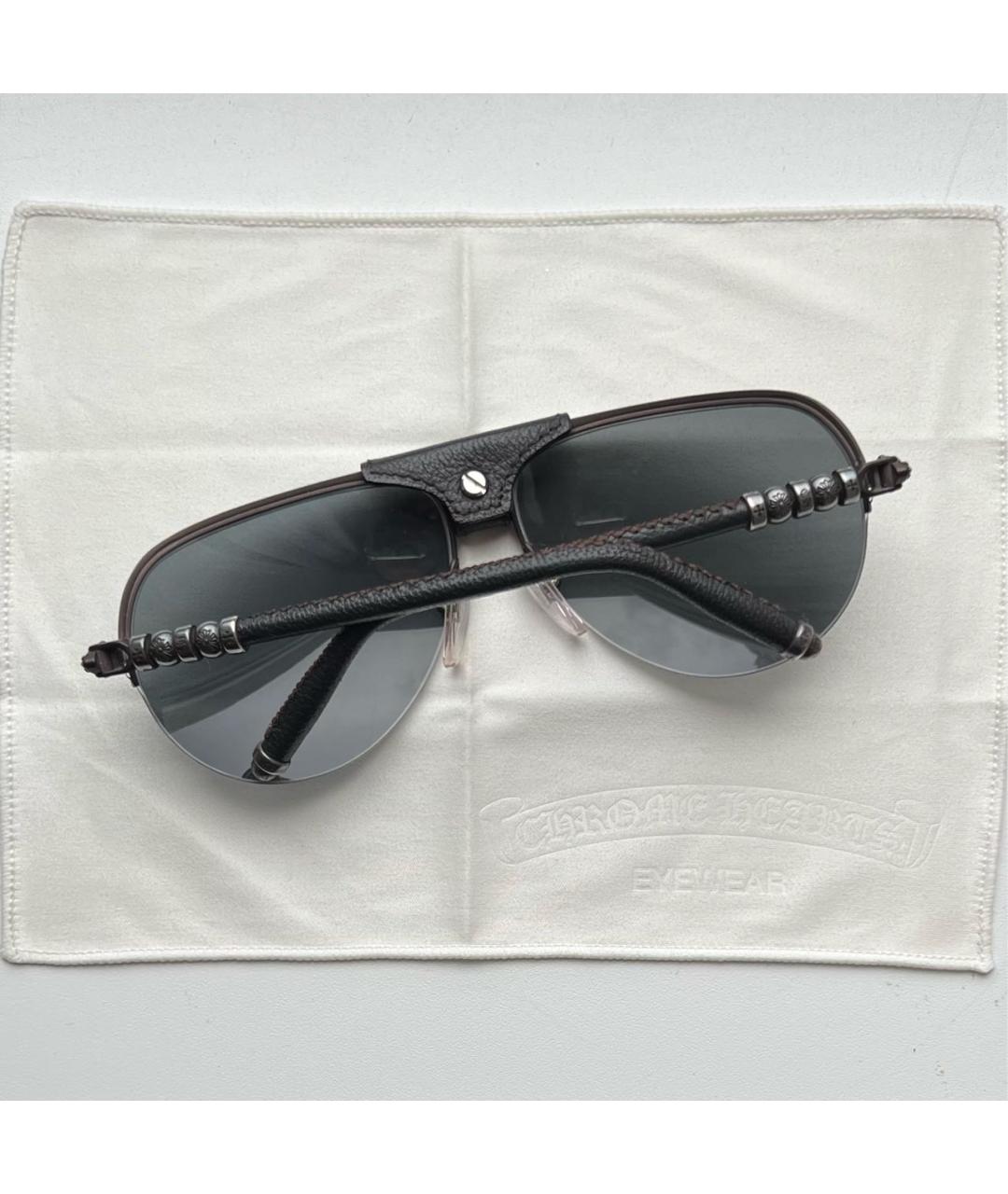 CHROME HEARTS Черные металлические солнцезащитные очки, фото 2