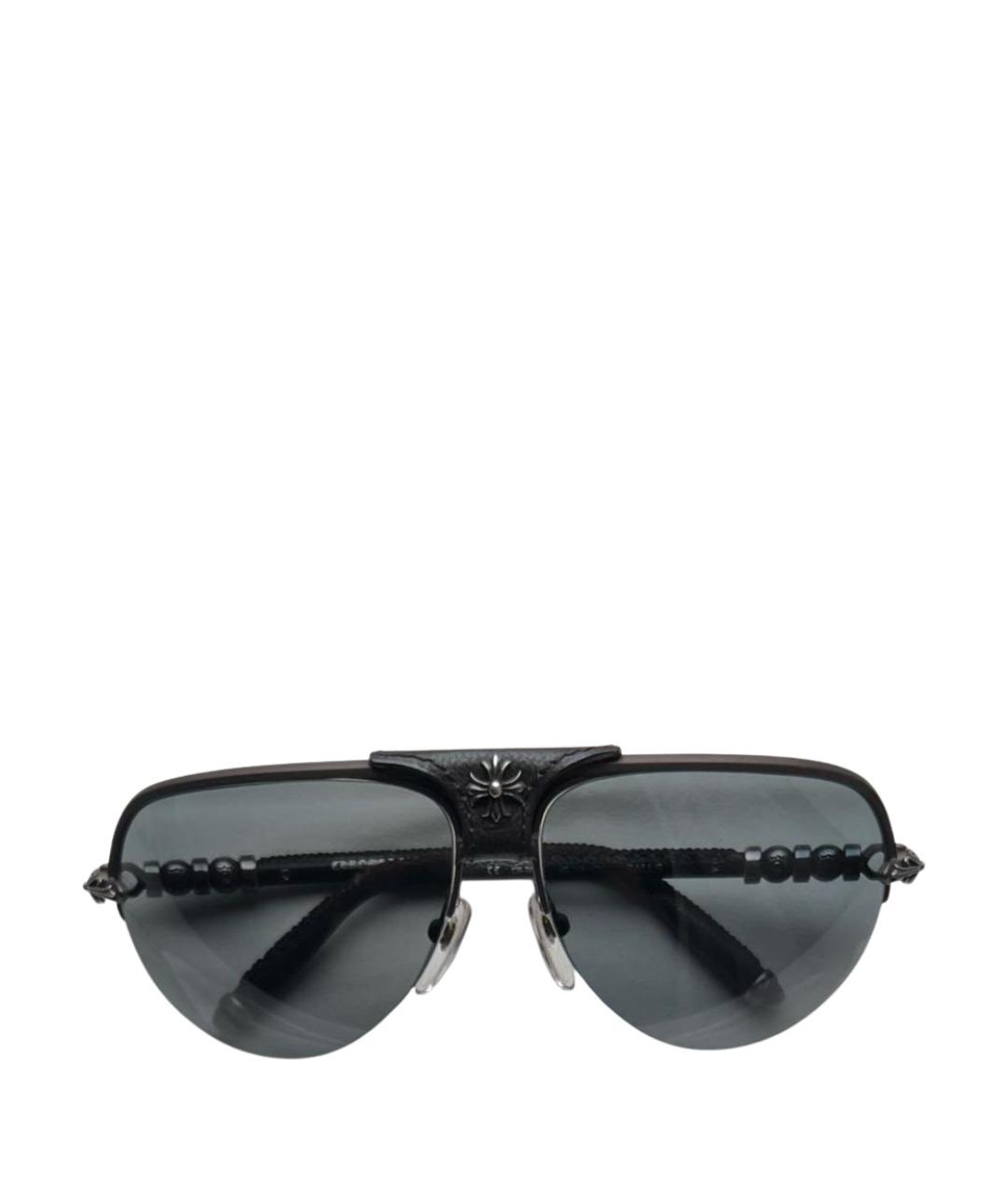 CHROME HEARTS Черные металлические солнцезащитные очки, фото 1