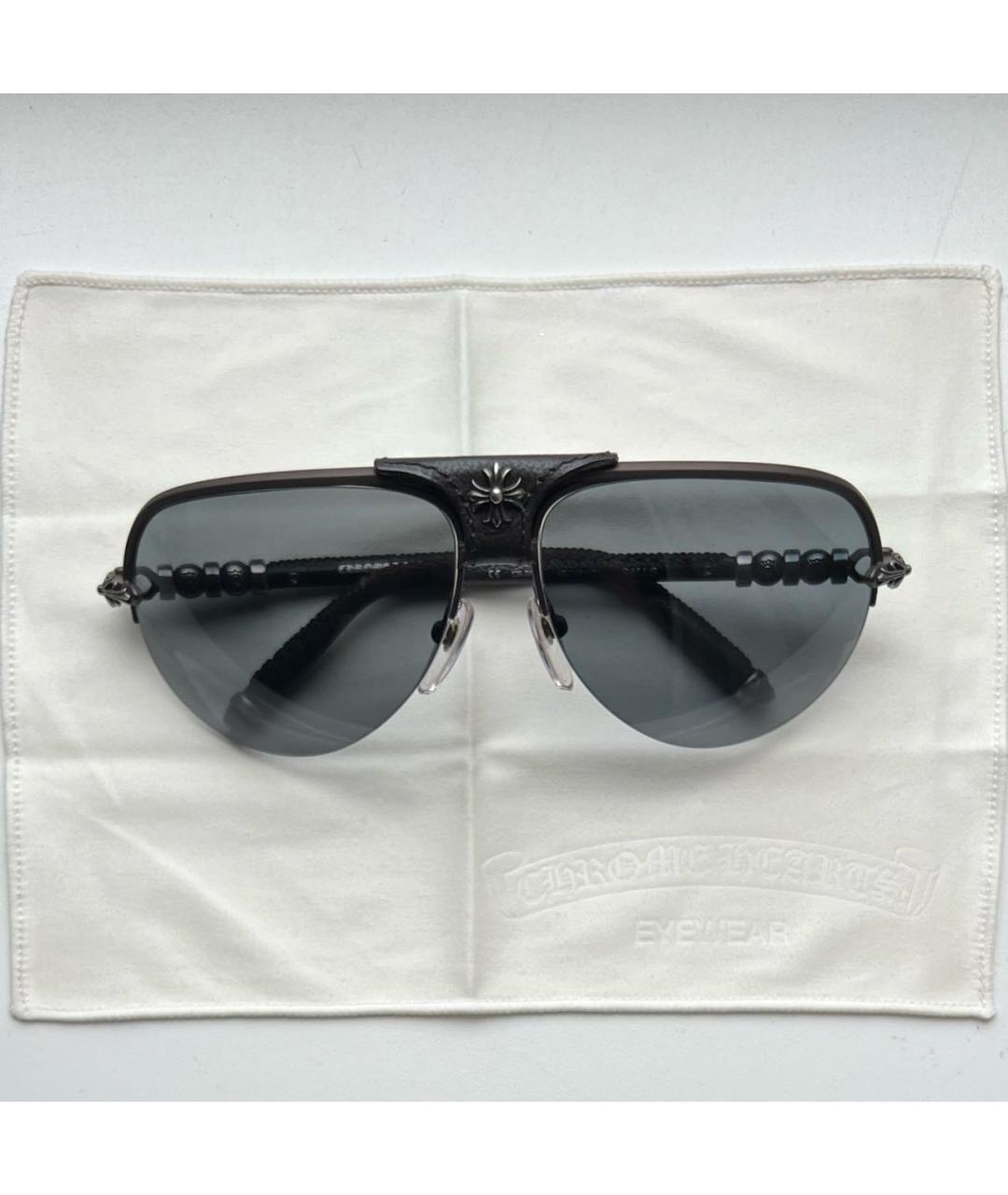 CHROME HEARTS Черные металлические солнцезащитные очки, фото 9