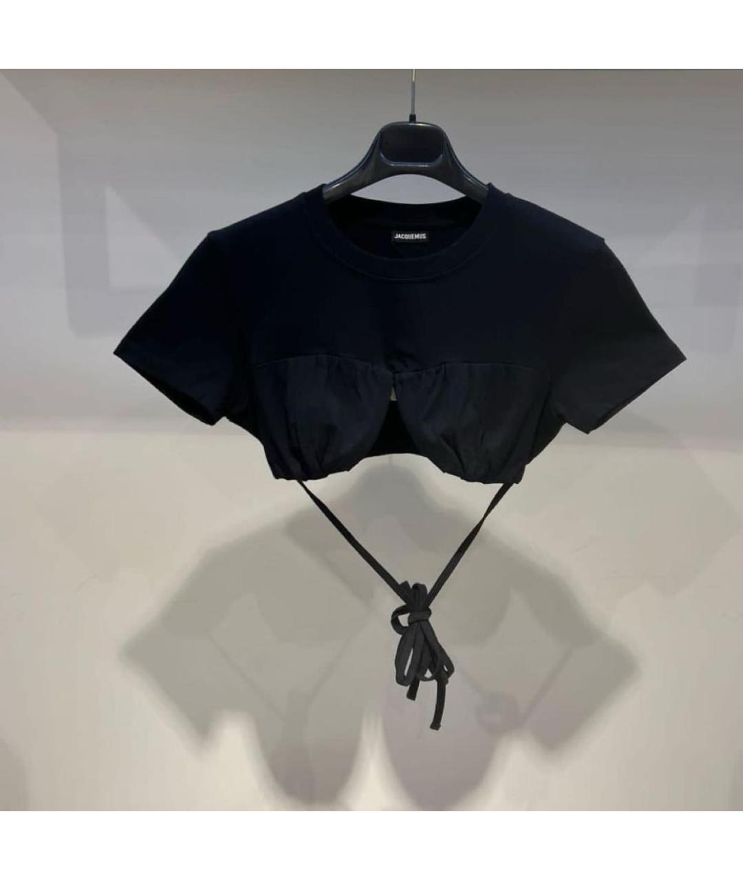 JACQUEMUS Черная хлопковая футболка, фото 2
