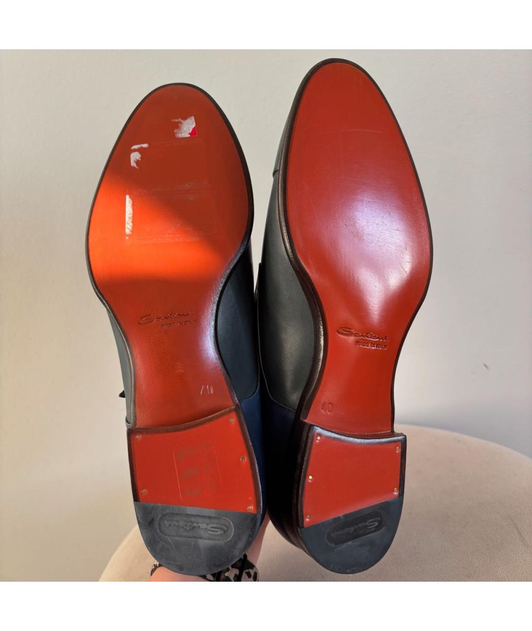 SANTONI Зеленые кожаные брогги и оксфорды, фото 7