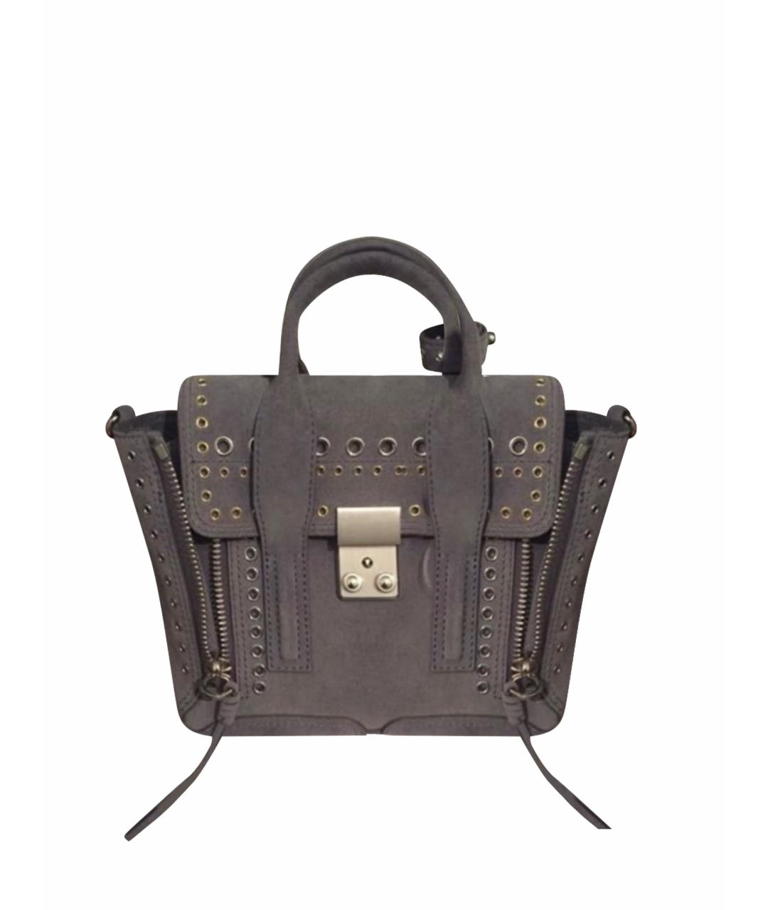 3.1 PHILLIP LIM Серая замшевая сумка с короткими ручками, фото 1