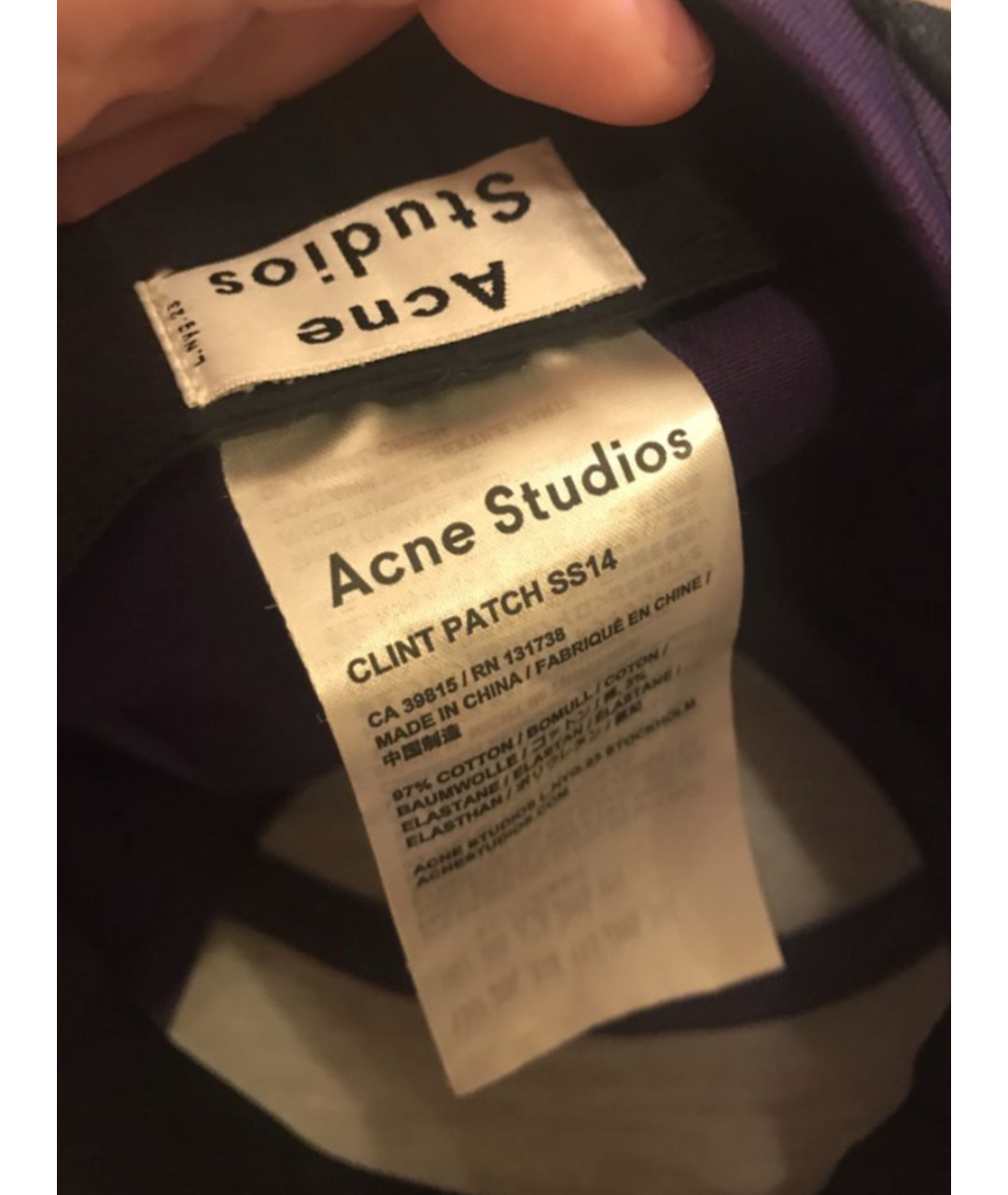 ACNE STUDIOS Фиолетовая хлопковая кепка, фото 5