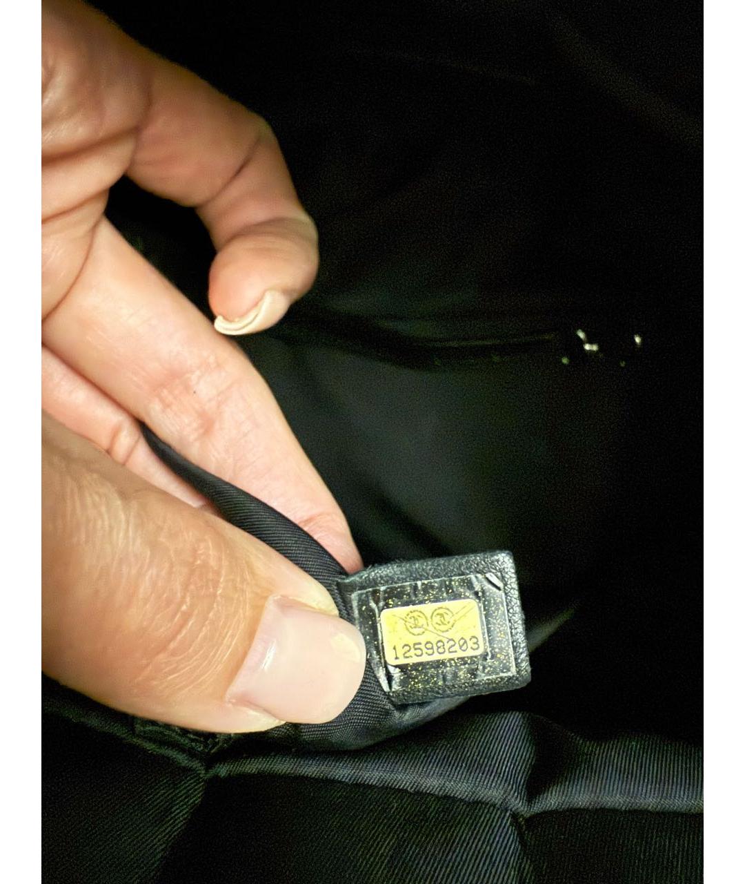 CHANEL Черная кожаная сумка с короткими ручками, фото 5