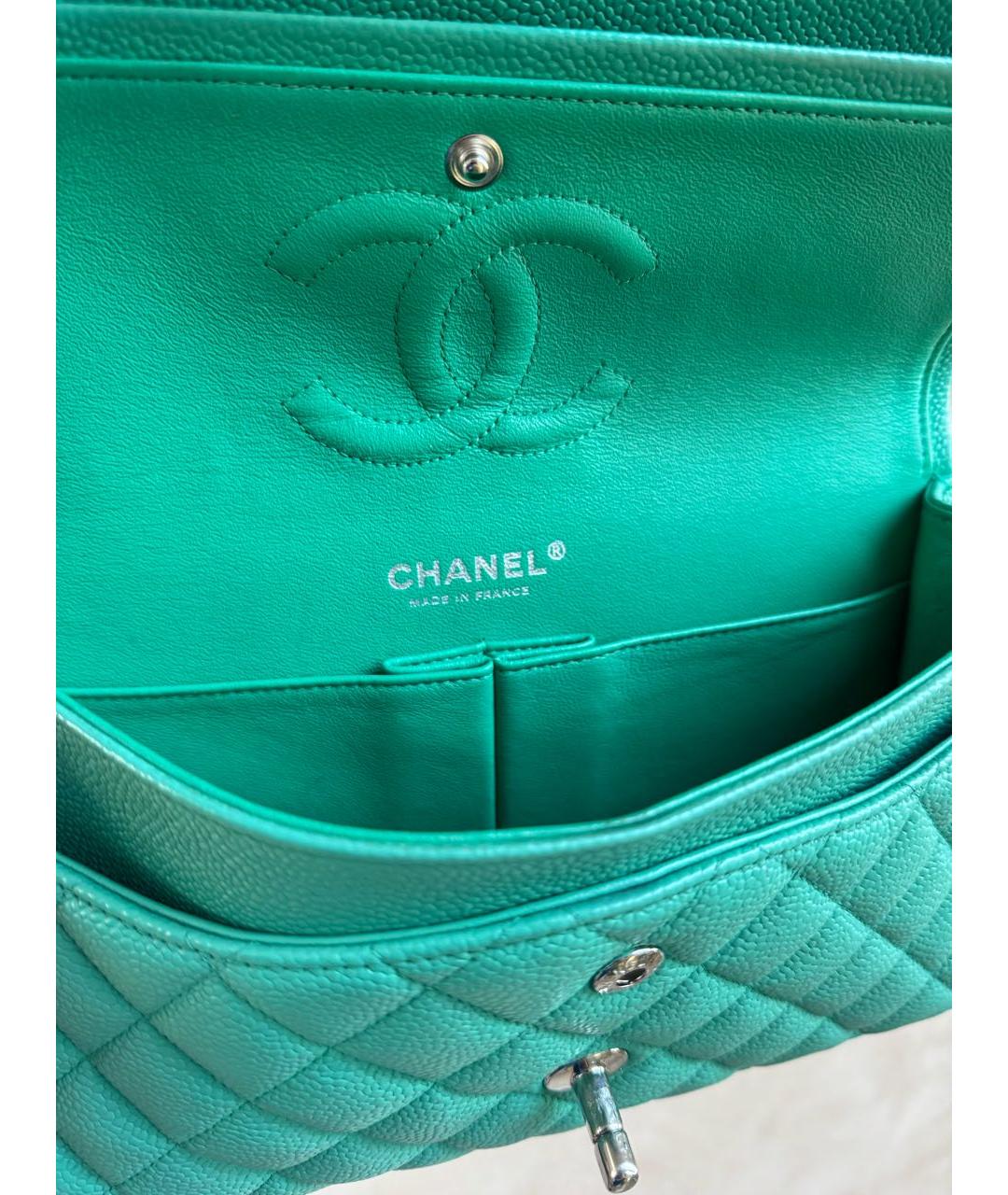 CHANEL Зеленая кожаная сумка через плечо, фото 8