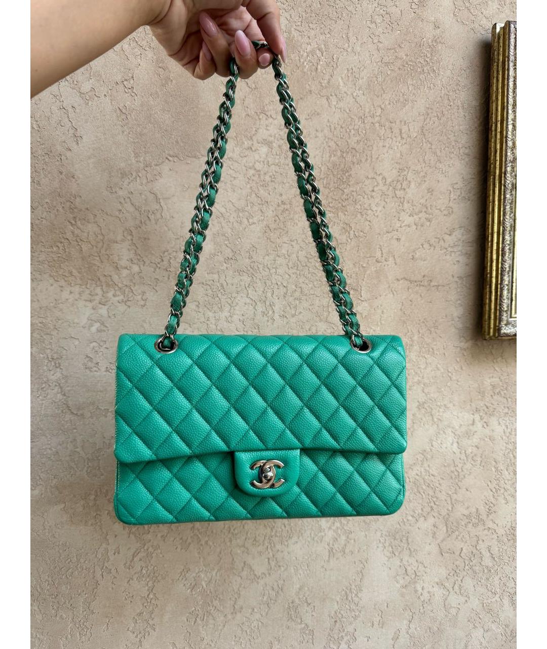 CHANEL Зеленая кожаная сумка через плечо, фото 2