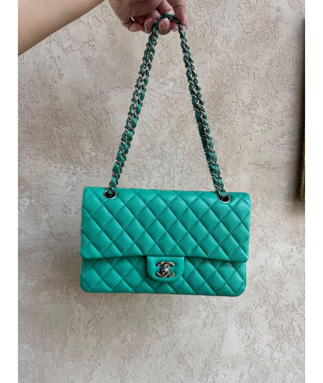 CHANEL Зеленая кожаная сумка через плечо, фото 9
