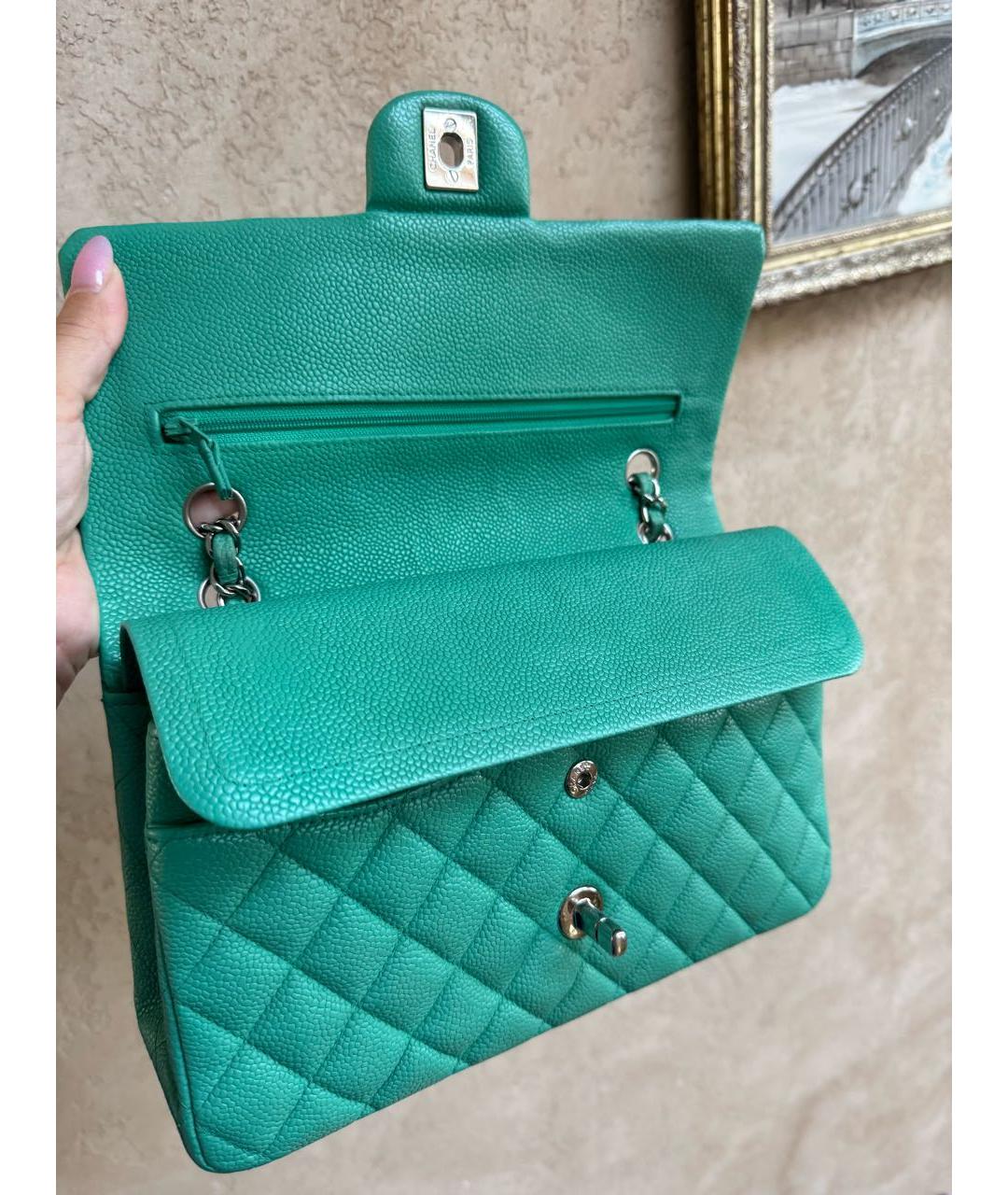 CHANEL Зеленая кожаная сумка через плечо, фото 6