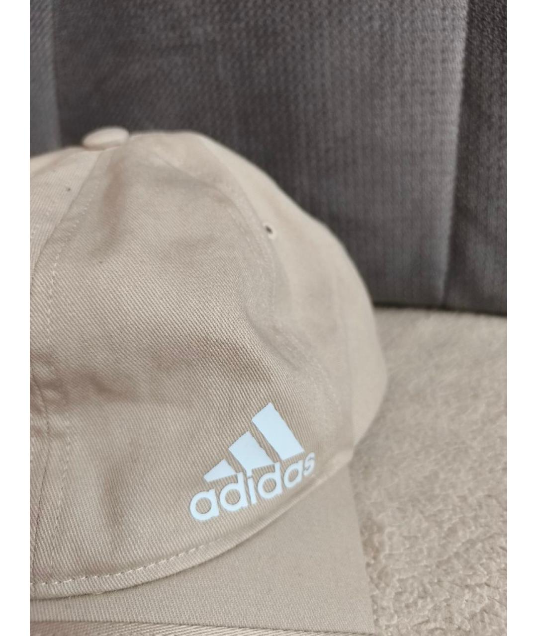 ADIDAS Бежевая хлопковая кепка/бейсболка, фото 4