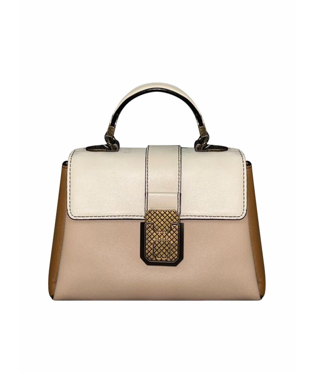 BOTTEGA VENETA Бежевая кожаная сумка с короткими ручками, фото 1