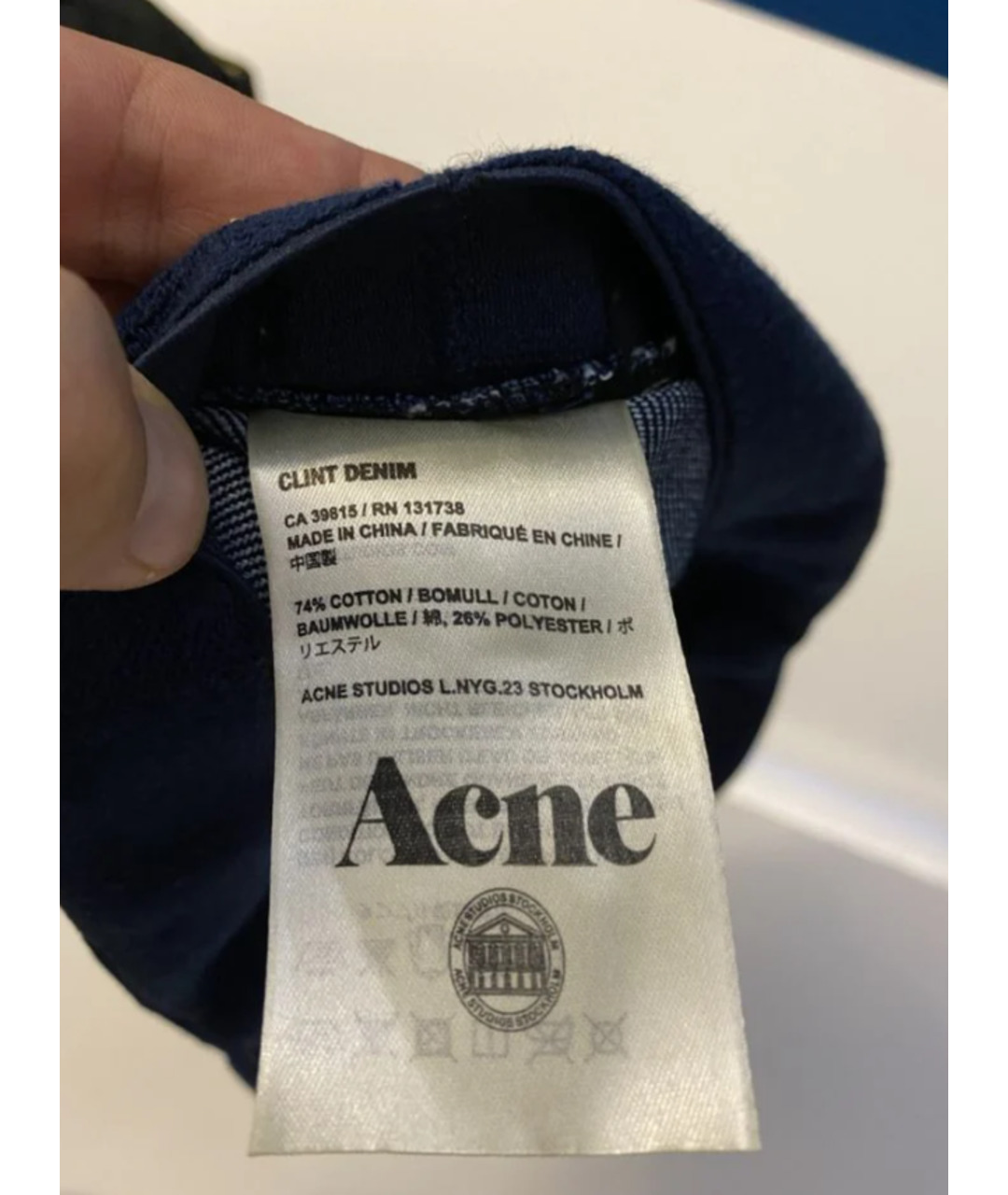 ACNE STUDIOS Темно-синяя хлопковая кепка, фото 5