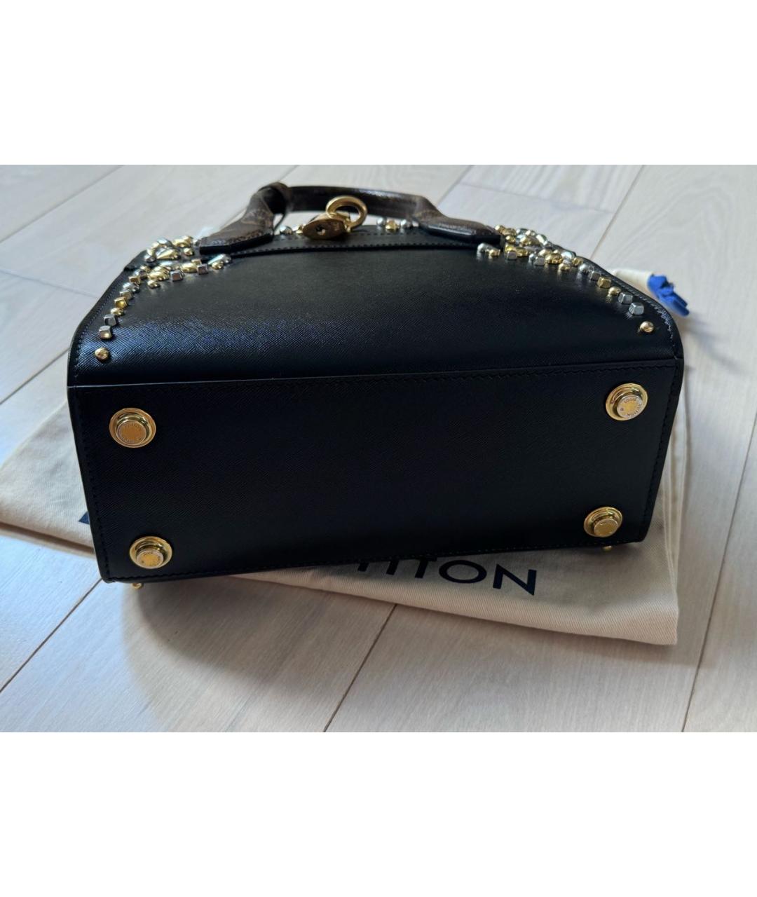 LOUIS VUITTON Черная кожаная сумка с короткими ручками, фото 8