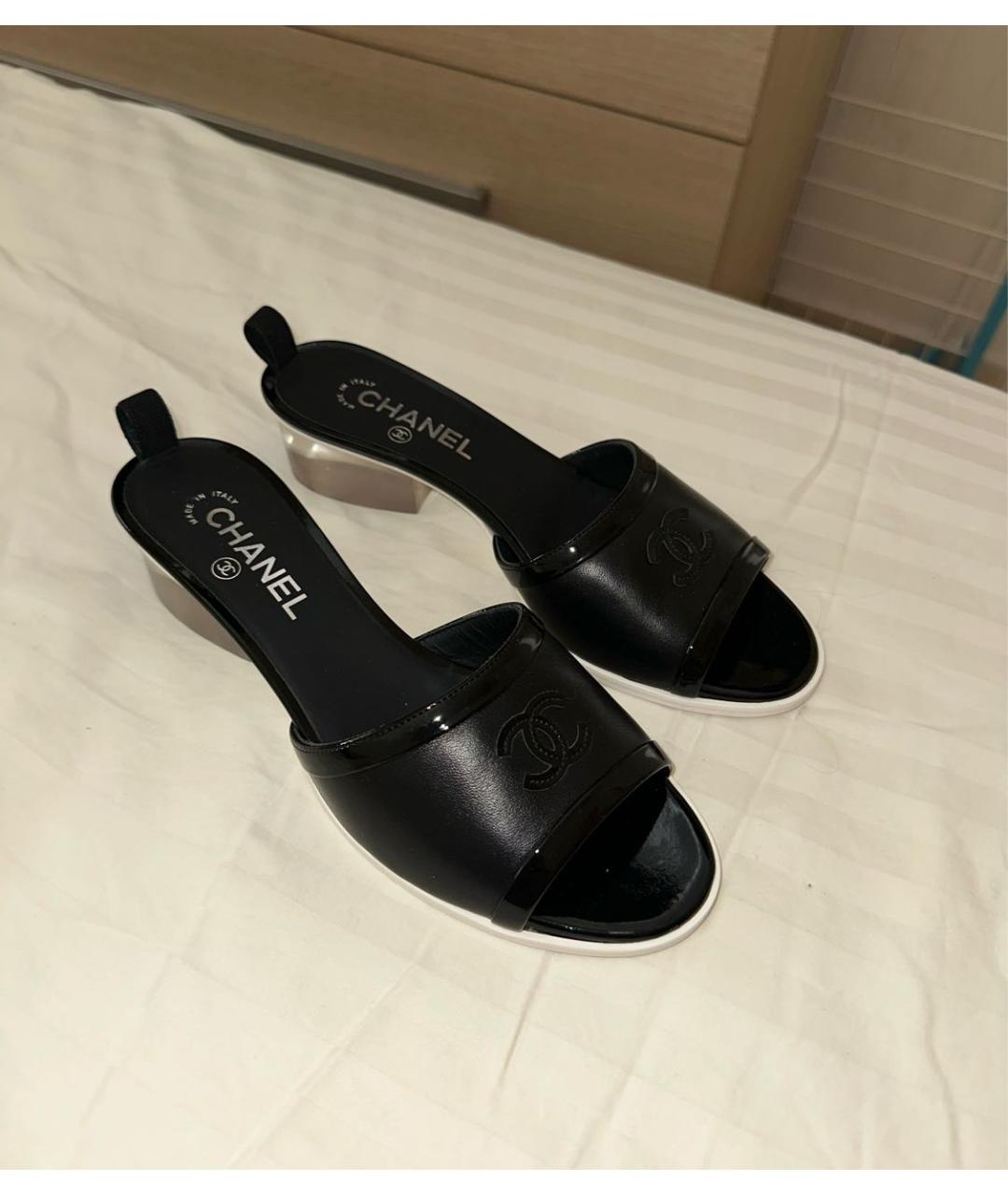 CHANEL Черные мюли, фото 7