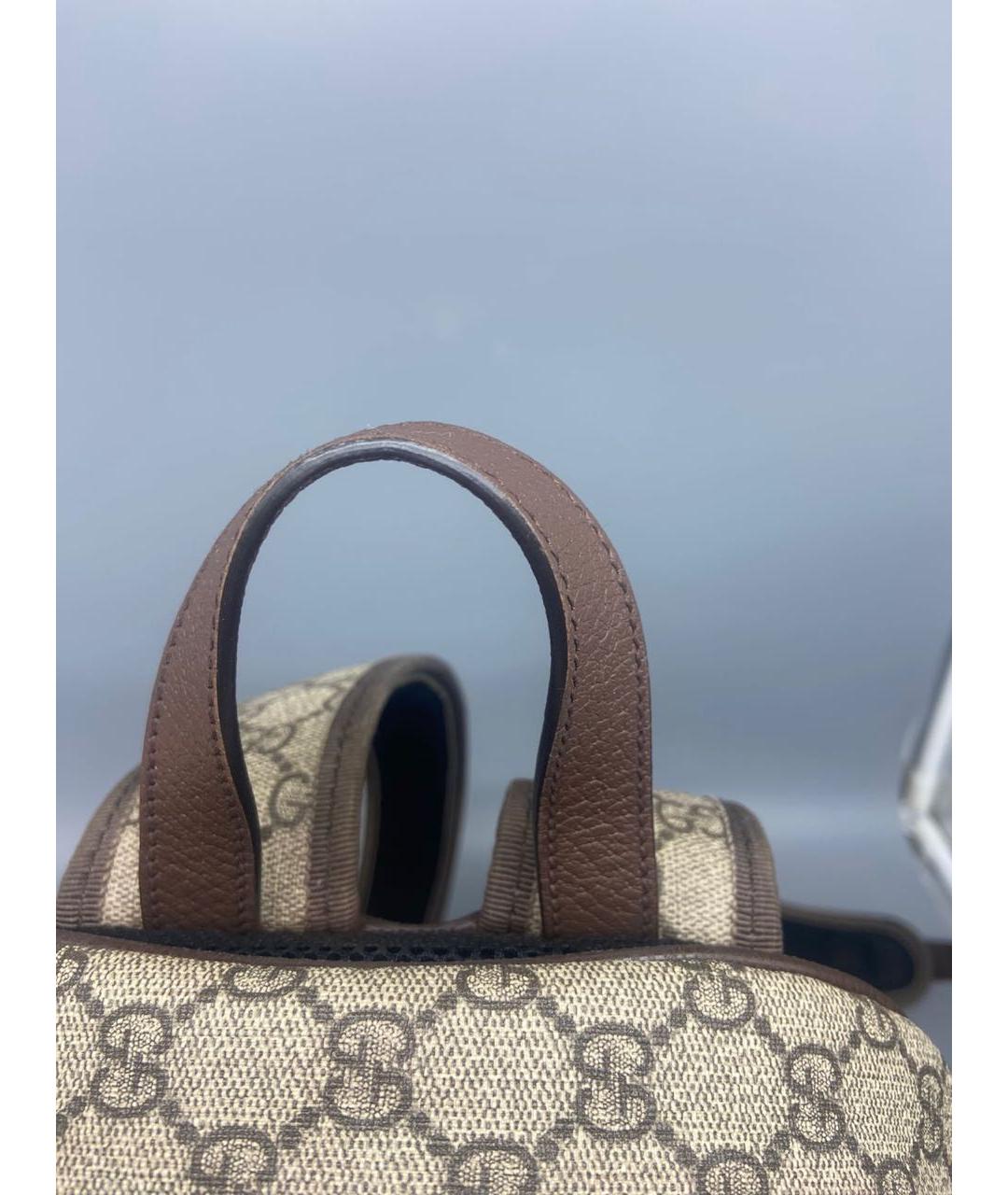 GUCCI Коричневый тканевый рюкзак, фото 4