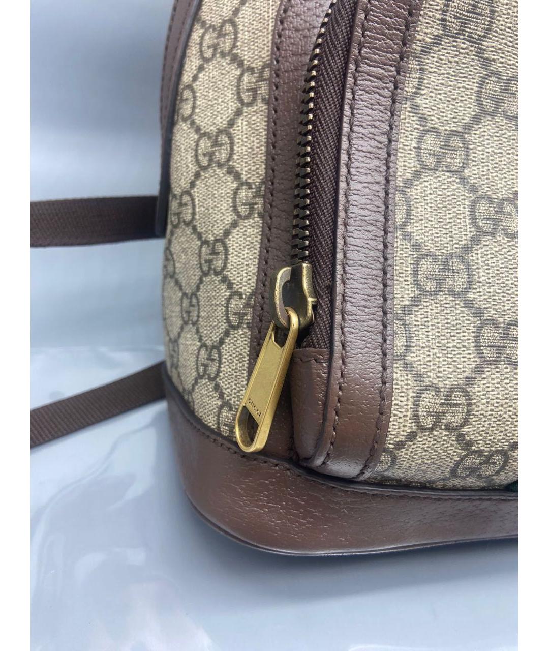 GUCCI Коричневый тканевый рюкзак, фото 8