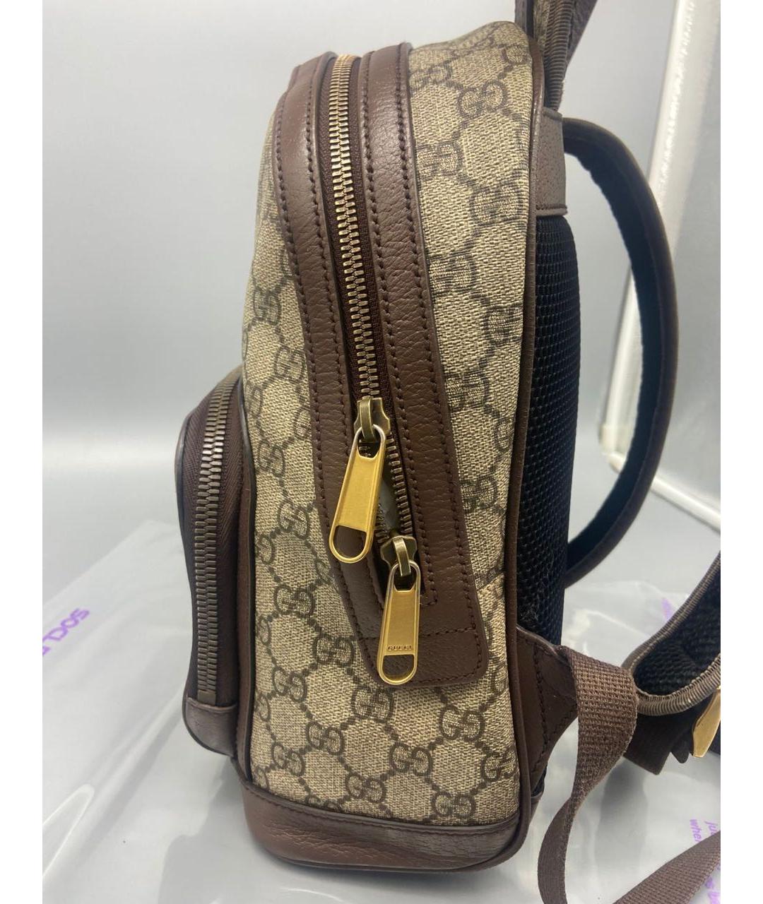 GUCCI Коричневый тканевый рюкзак, фото 2