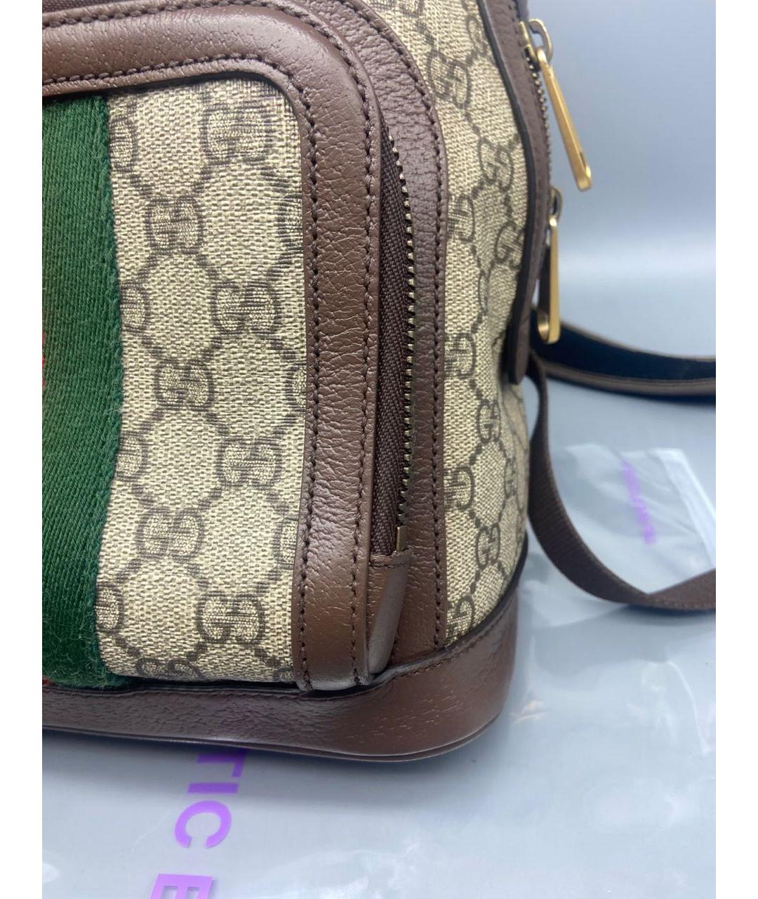 GUCCI Коричневый тканевый рюкзак, фото 7