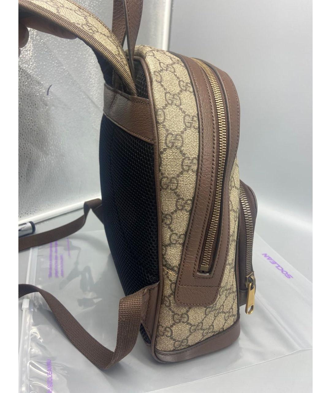 GUCCI Коричневый тканевый рюкзак, фото 5