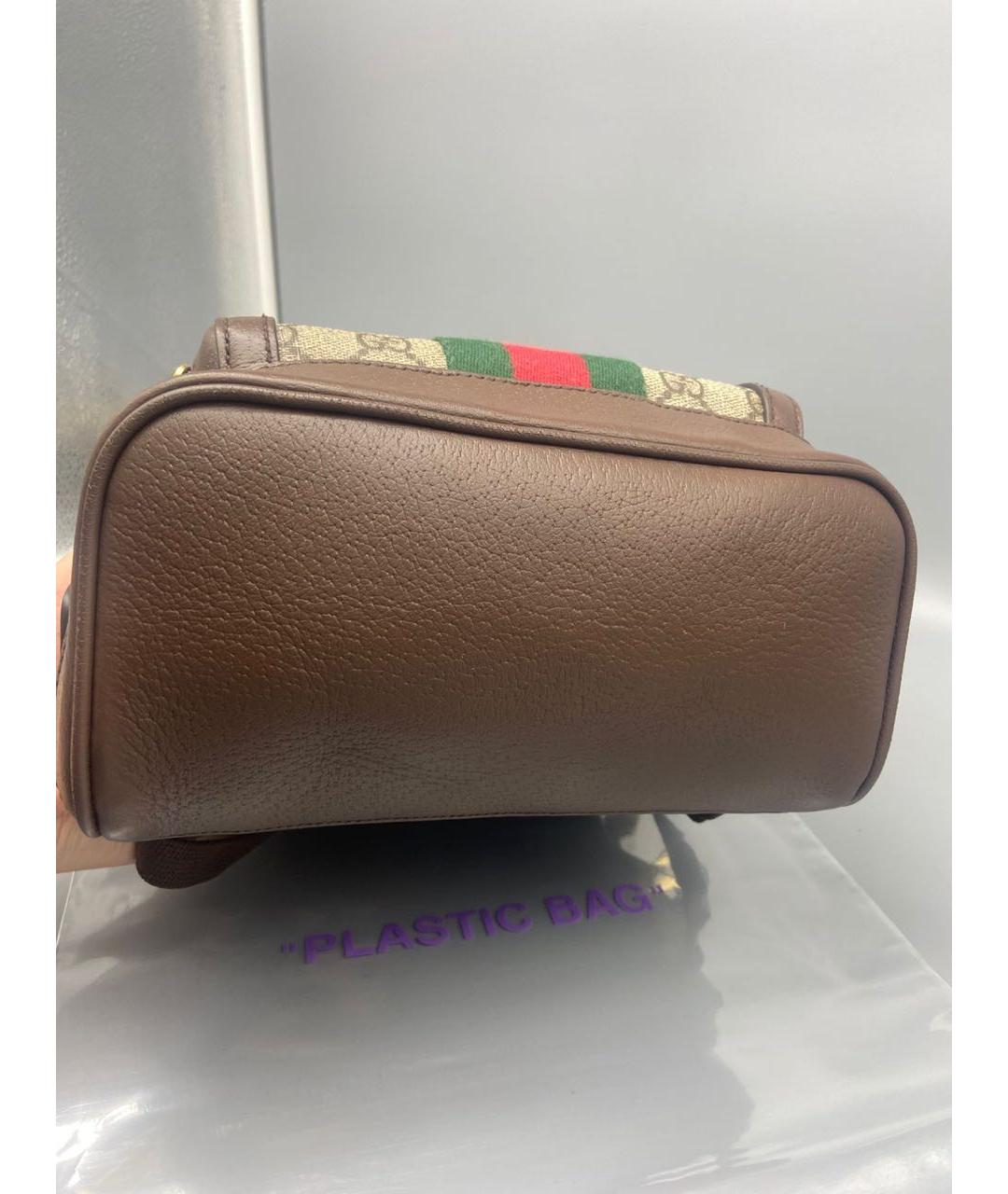 GUCCI Коричневый тканевый рюкзак, фото 6