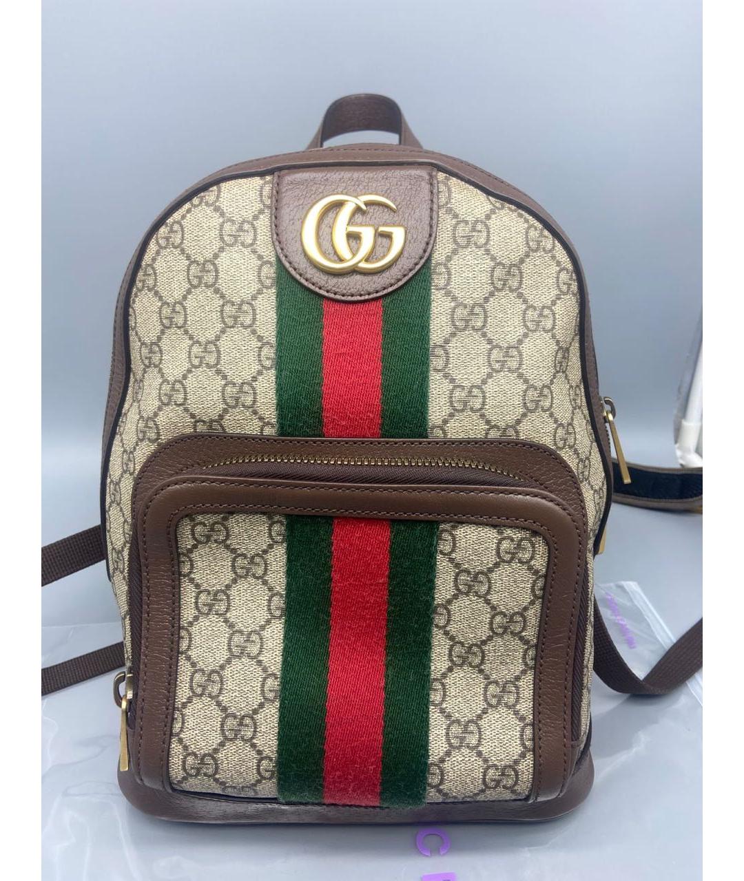 GUCCI Коричневый тканевый рюкзак, фото 9