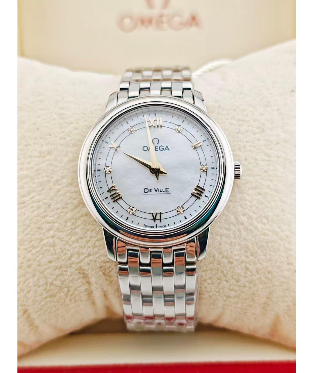 OMEGA Серебряные металлические часы, фото 2