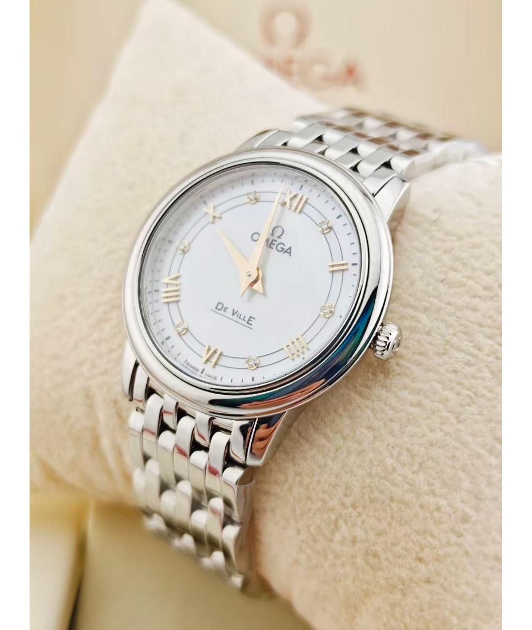 OMEGA Серебряные металлические часы, фото 4
