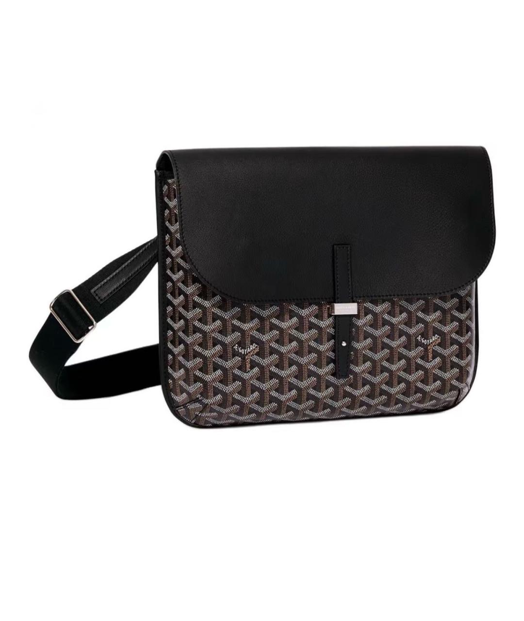 GOYARD Черная кожаная сумка на плечо, фото 1