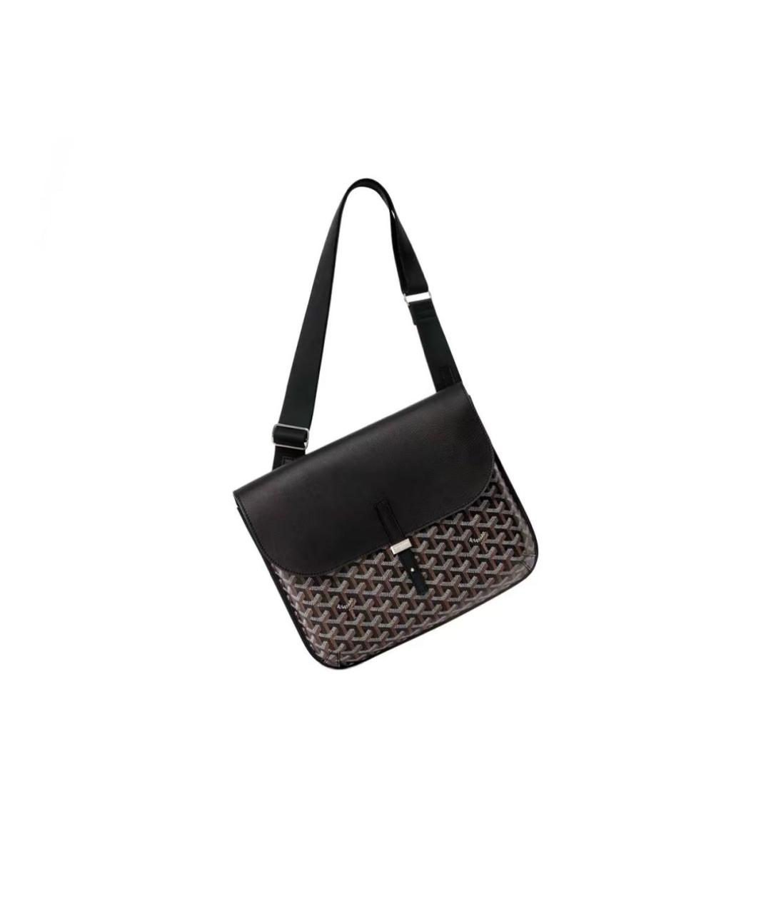 GOYARD Черная кожаная сумка на плечо, фото 2