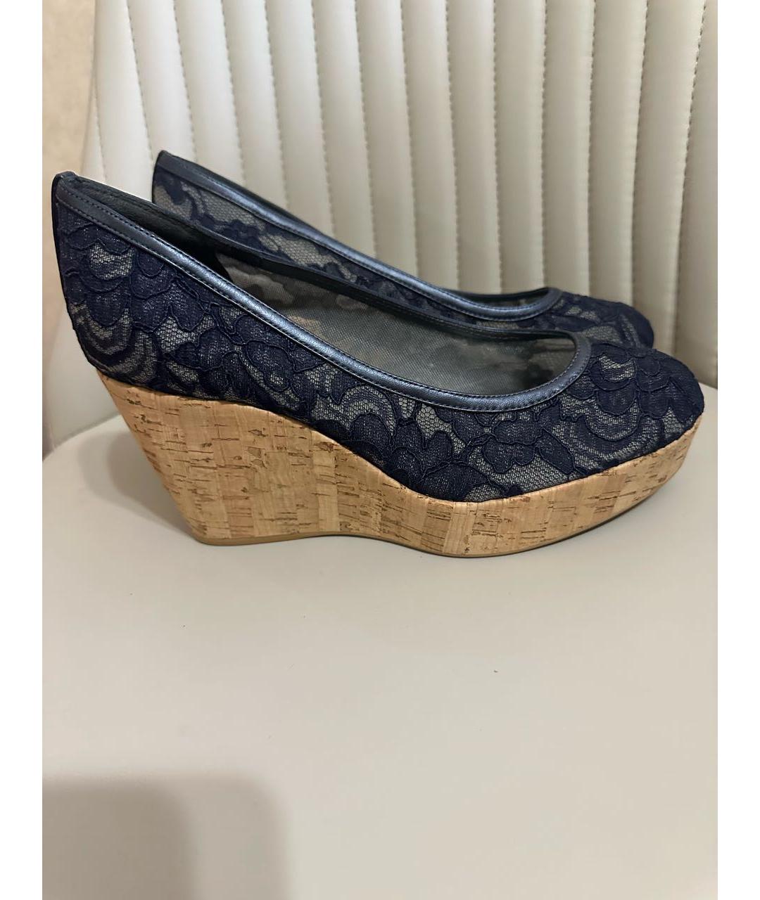 STUART WEITZMAN Темно-синие текстильные туфли, фото 8