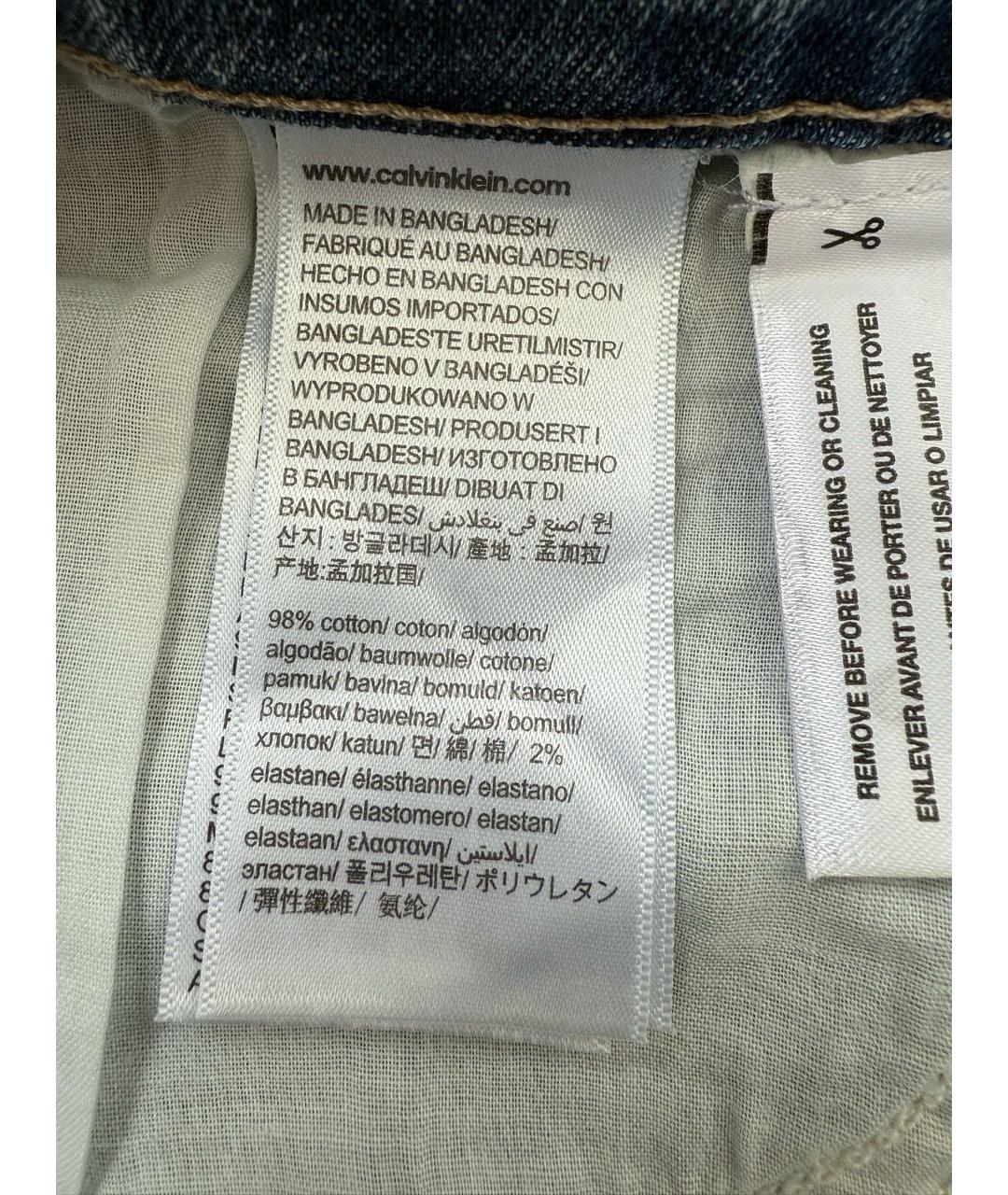 CALVIN KLEIN Голубые хлопковые джинсы скинни, фото 5
