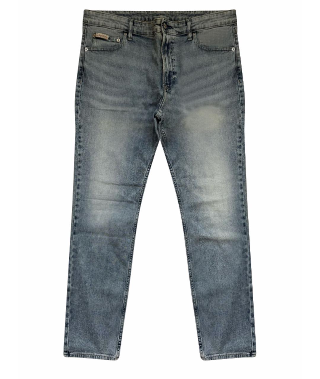 CALVIN KLEIN Голубые хлопковые джинсы скинни, фото 1