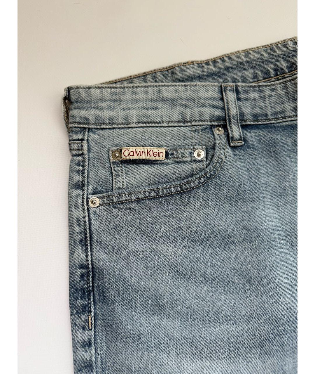 CALVIN KLEIN Голубые хлопковые джинсы скинни, фото 3