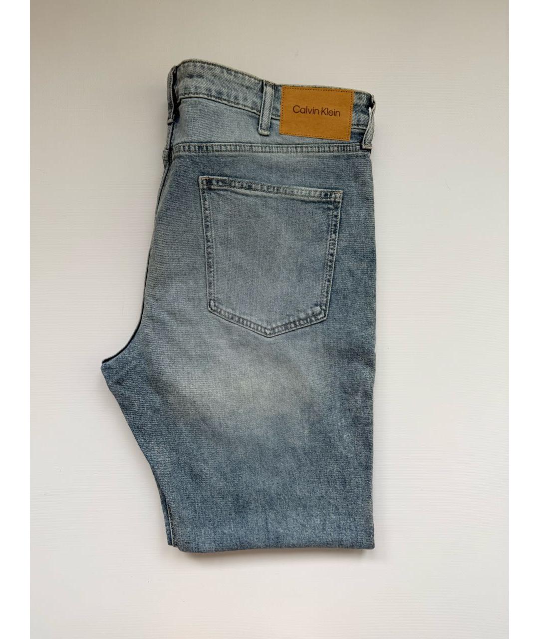CALVIN KLEIN Голубые хлопковые джинсы скинни, фото 2