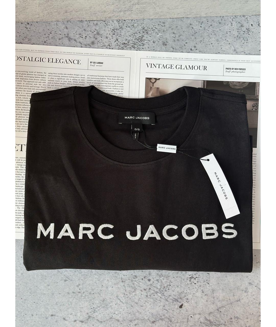 MARC JACOBS Черная хлопковая футболка, фото 3