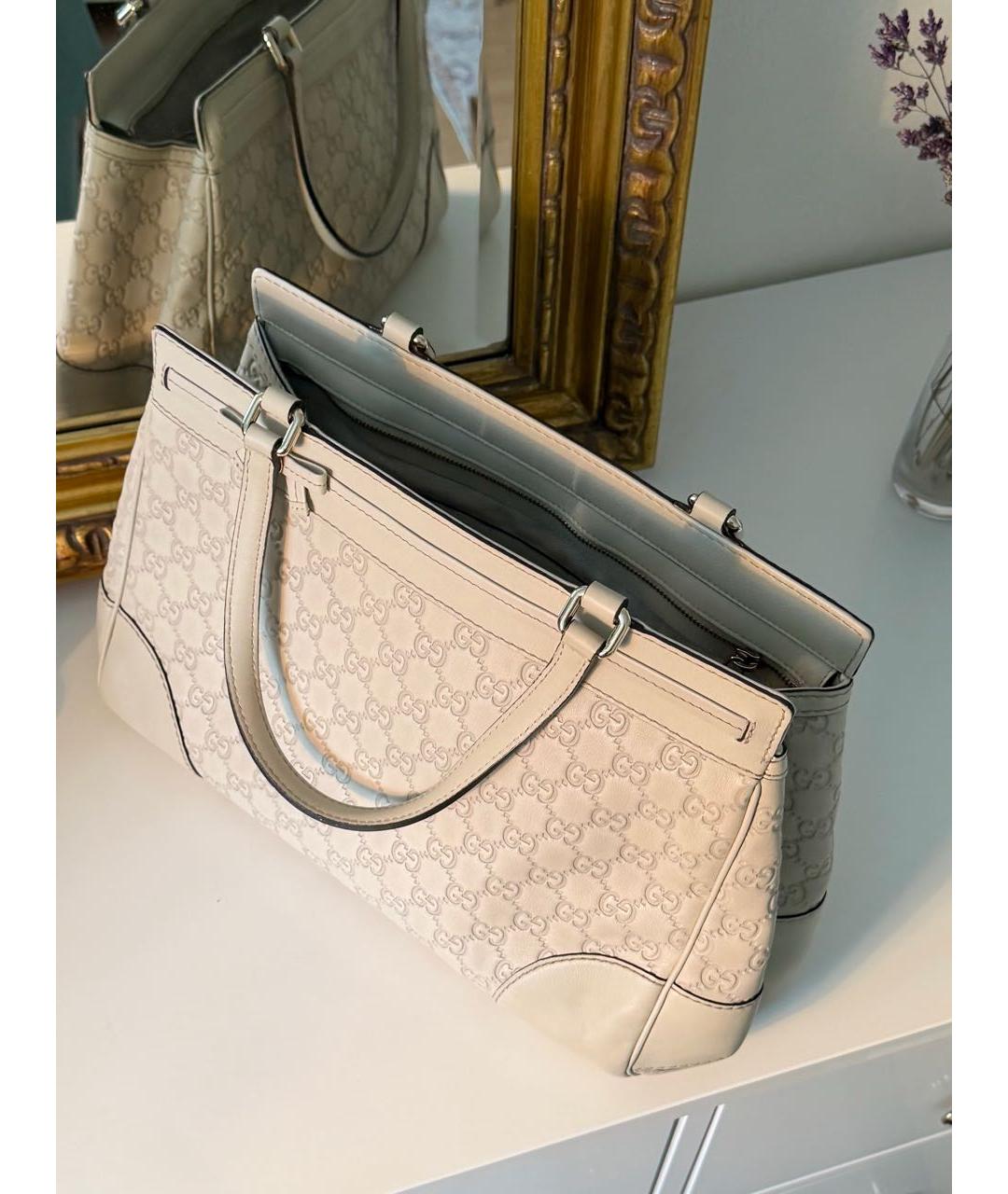 GUCCI Бежевая кожаная сумка тоут, фото 3