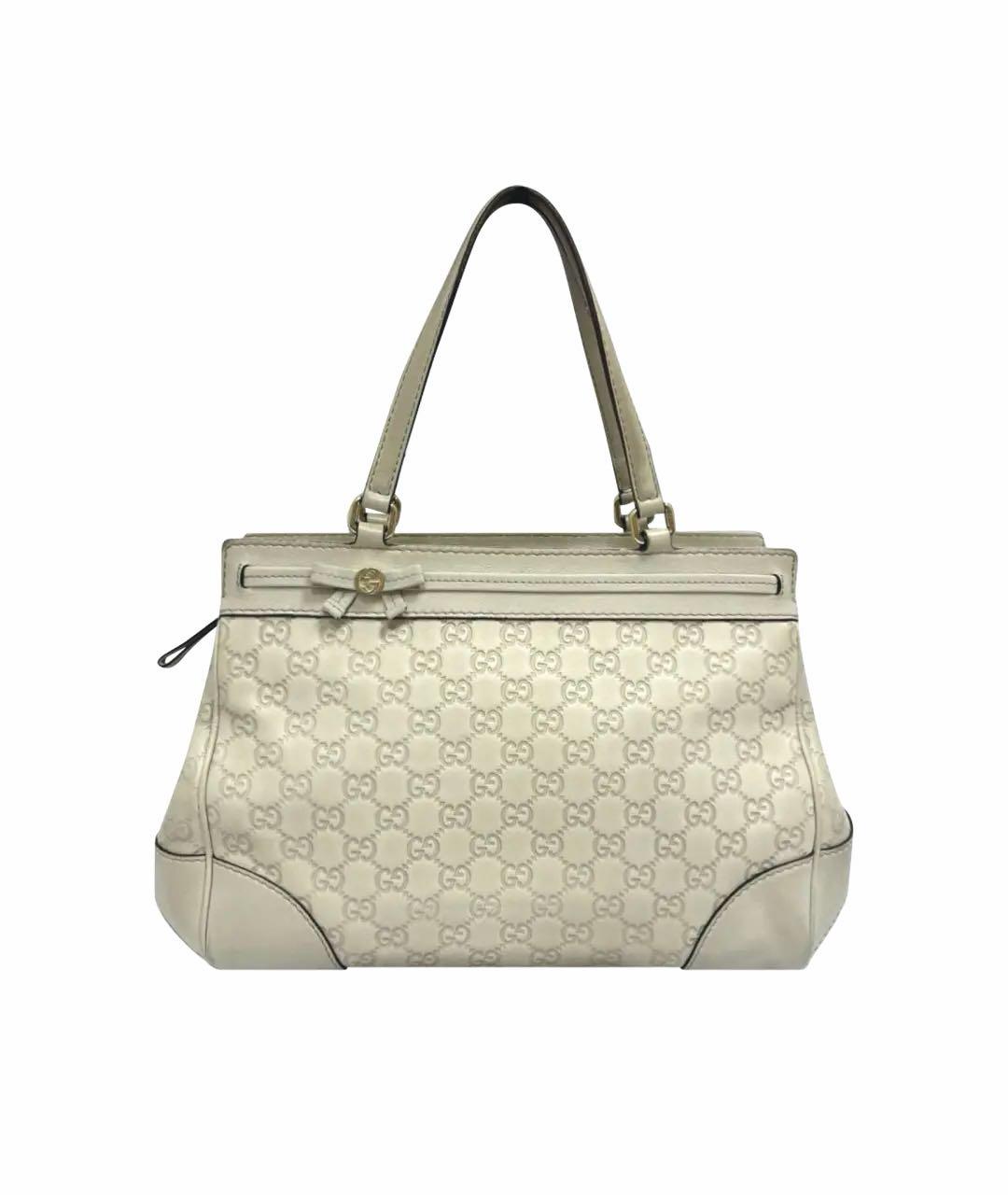 GUCCI Бежевая кожаная сумка тоут, фото 1