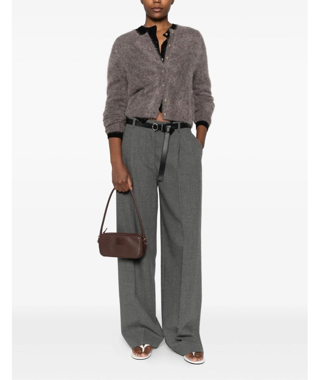 MIU MIU Коричневая кожаная сумка с короткими ручками, фото 2