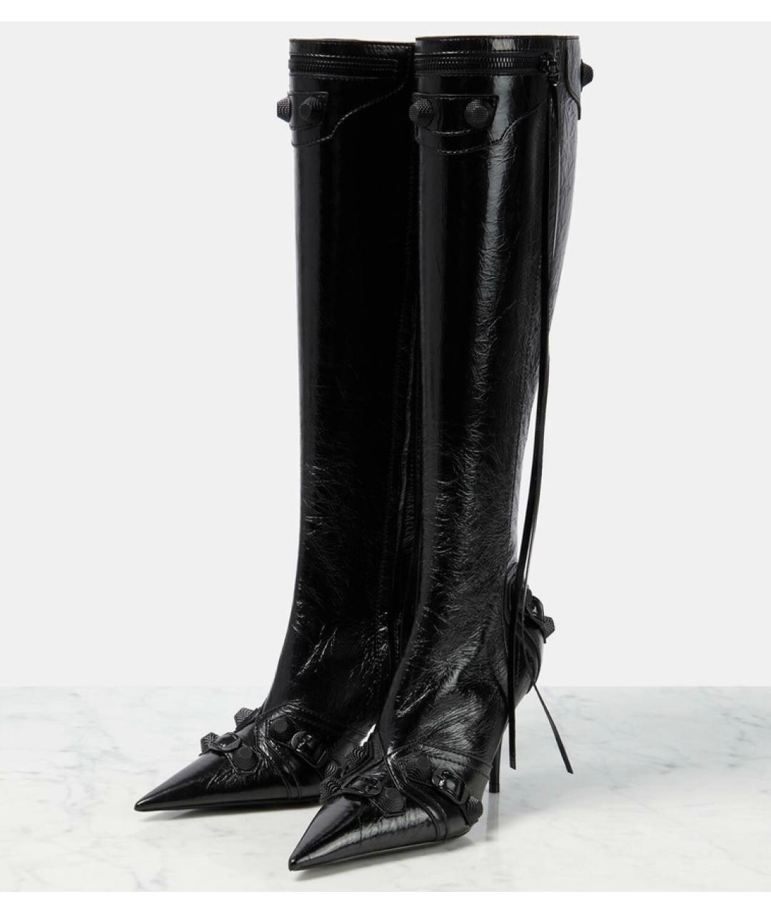 BALENCIAGA Черные кожаные сапоги, фото 8
