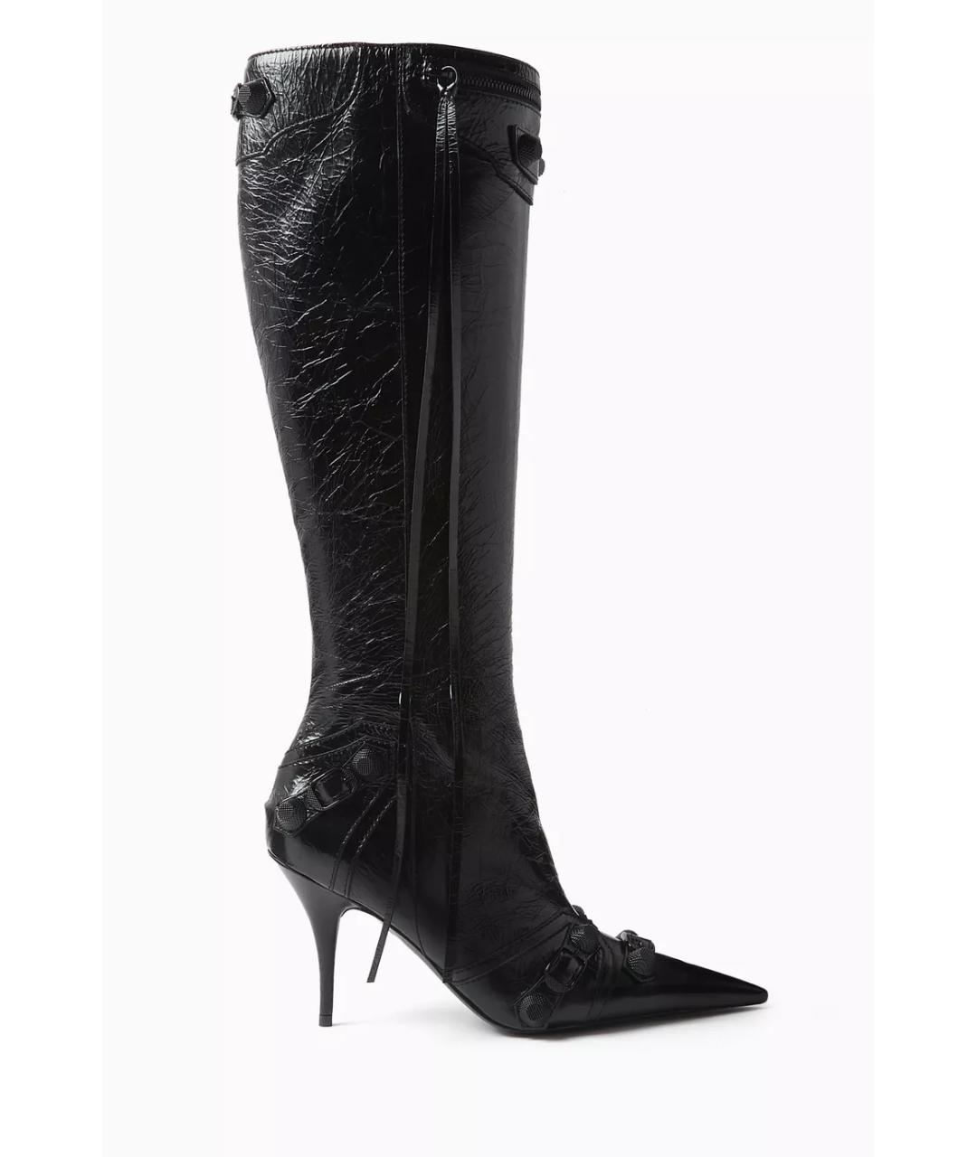 BALENCIAGA Черные кожаные сапоги, фото 4