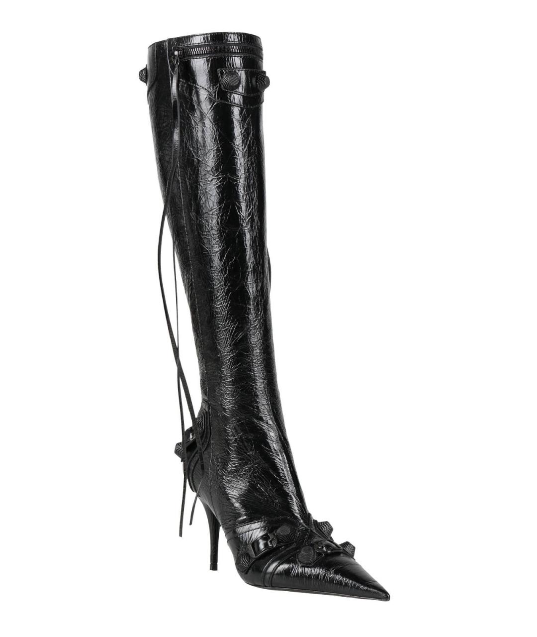 BALENCIAGA Черные кожаные сапоги, фото 2