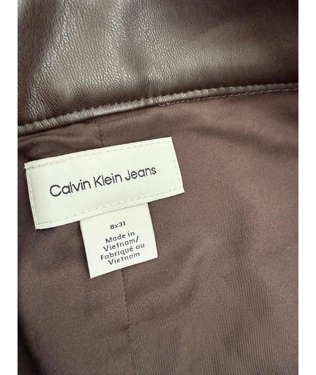 CALVIN KLEIN JEANS Коричневые прямые брюки, фото 3